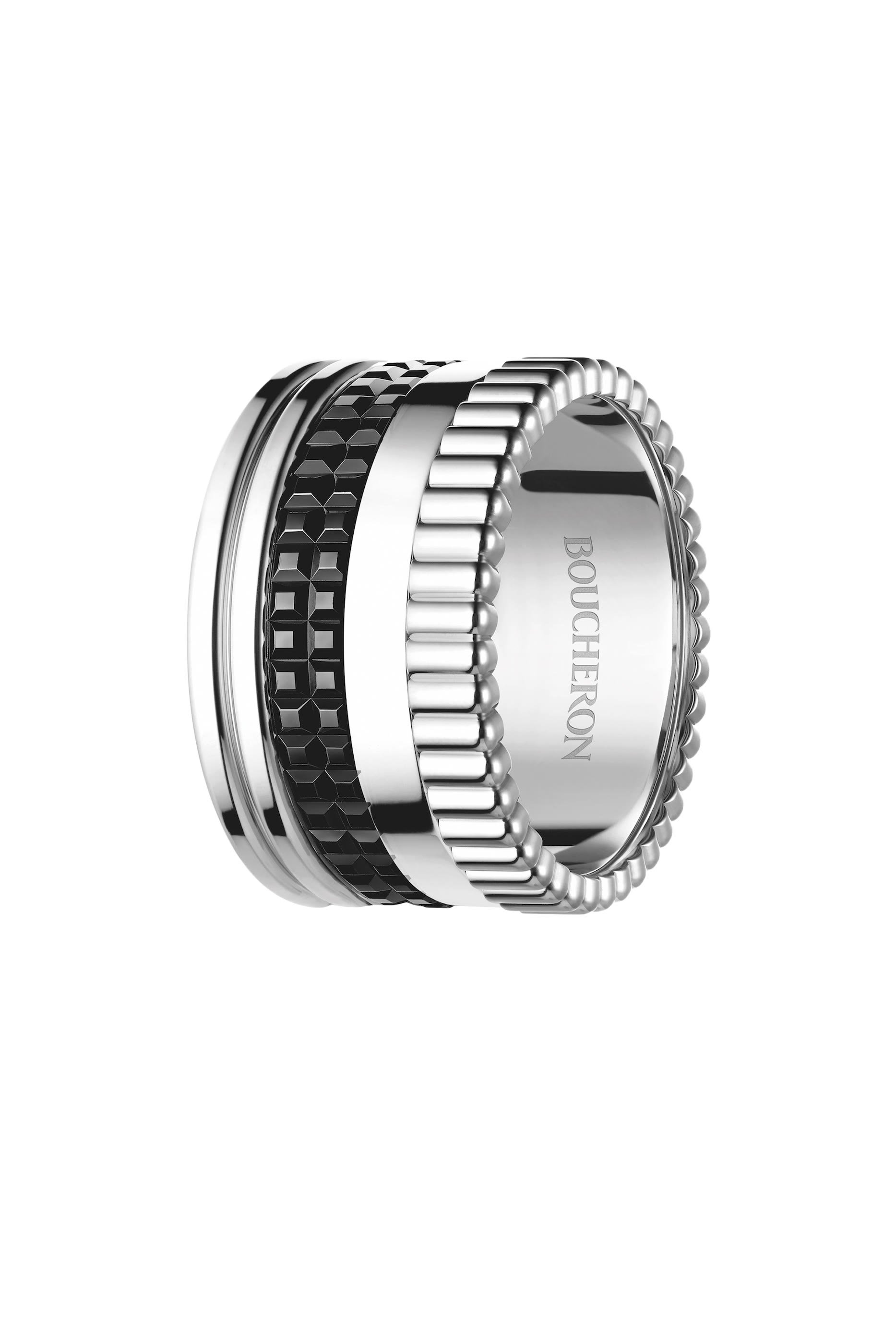 Quatre Large Ring, 18k White Gold