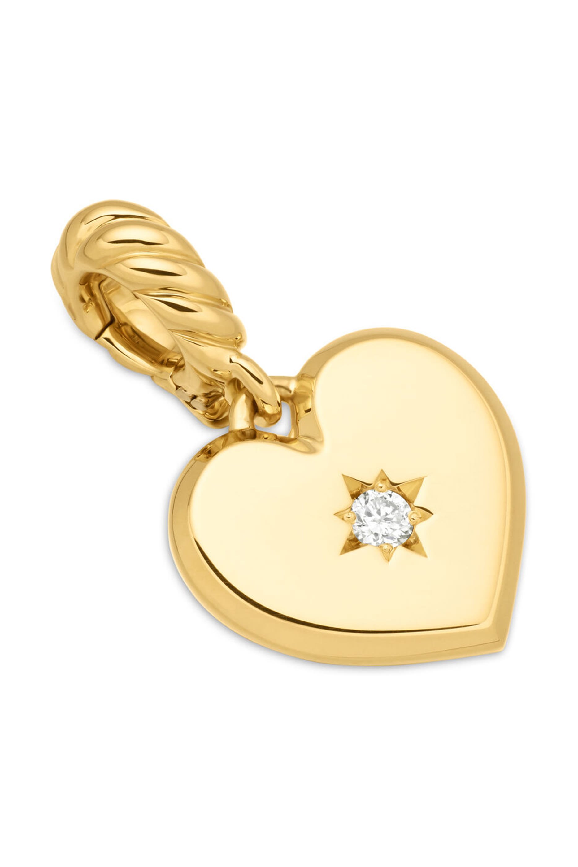 Compass Heart Amulet, 18K Yellow Gold & Diamond