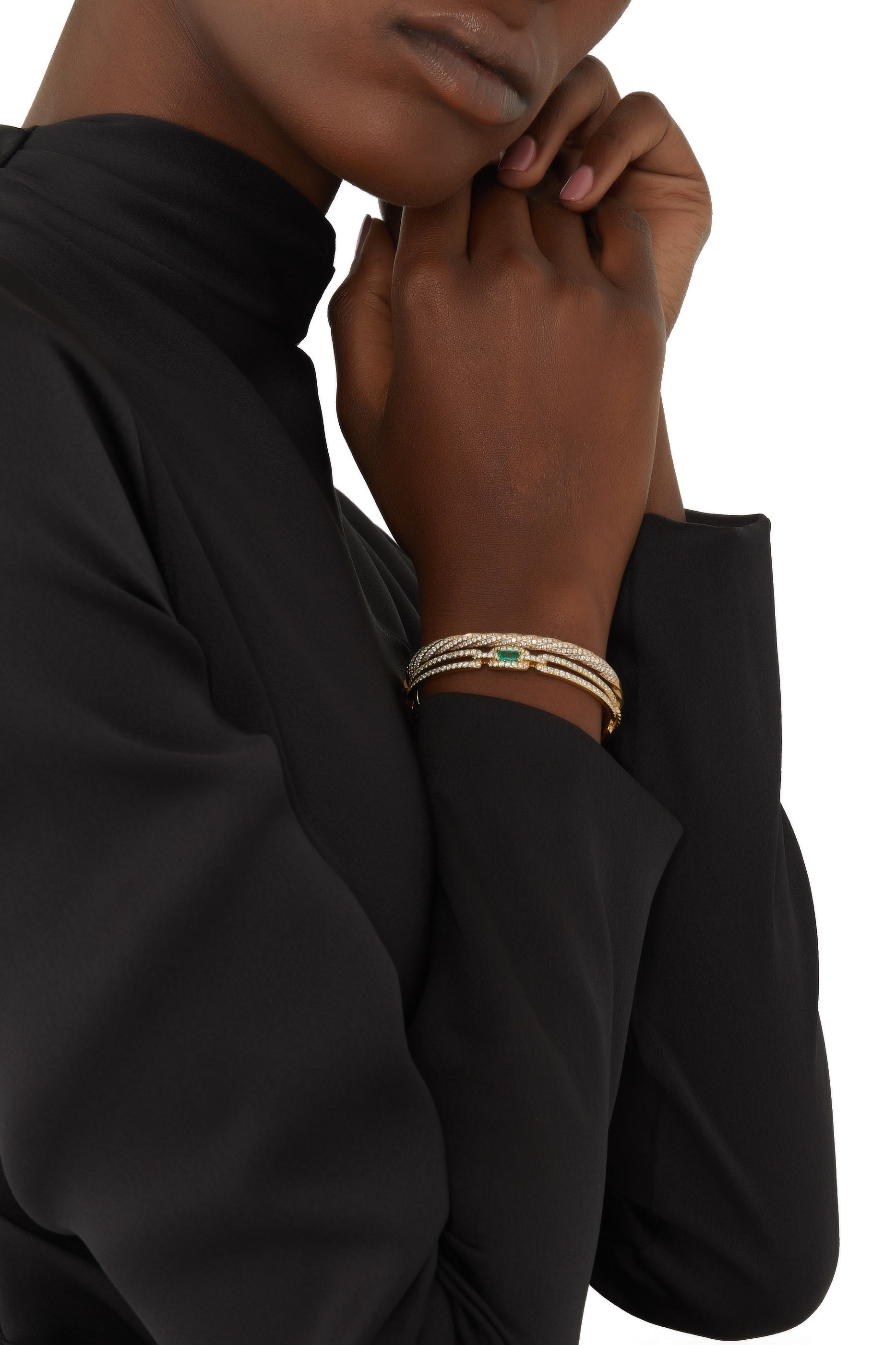 Emerald Stax Single Link Bracelet