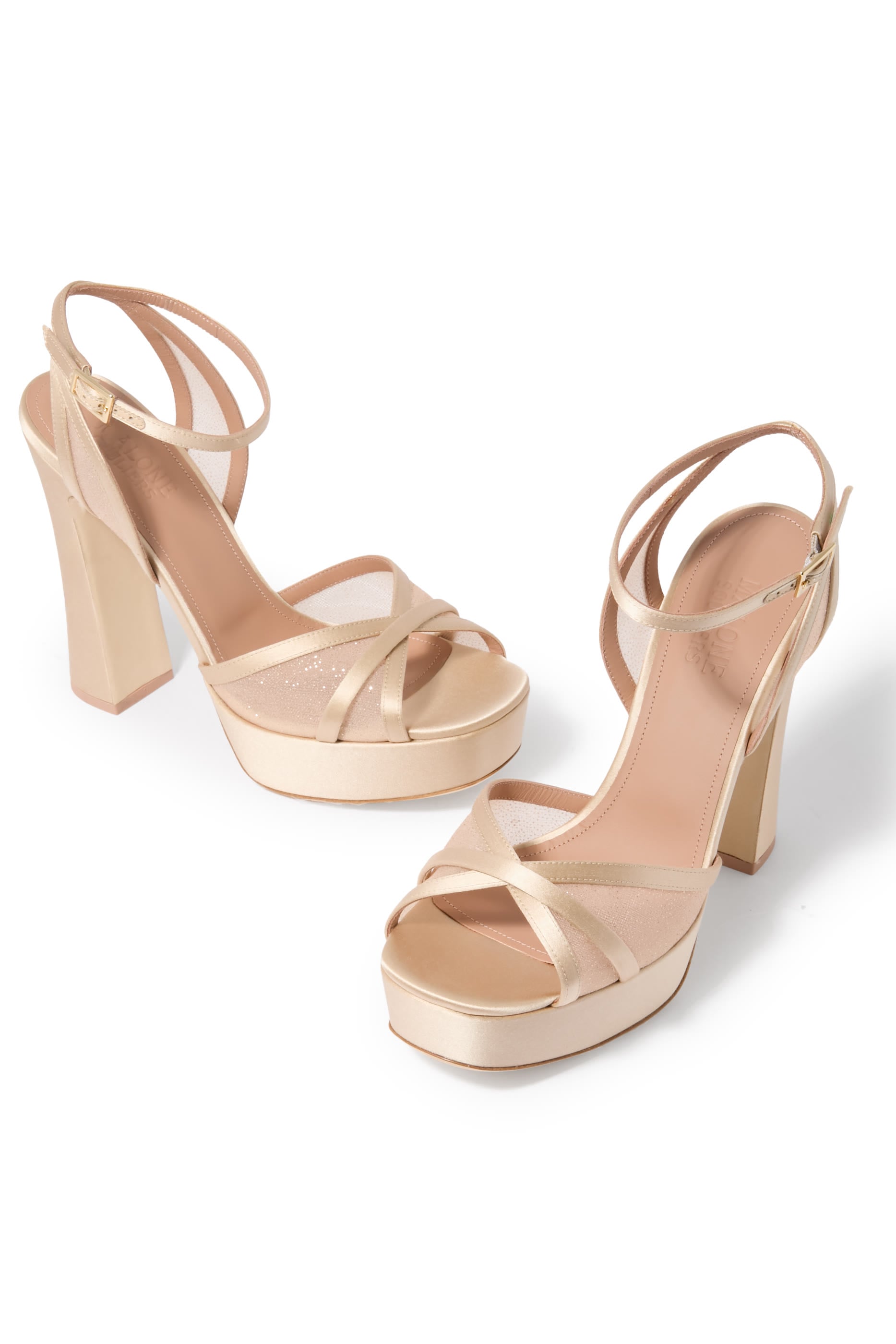 Sylvie 125 Metallic Mesh Platform Sandals 