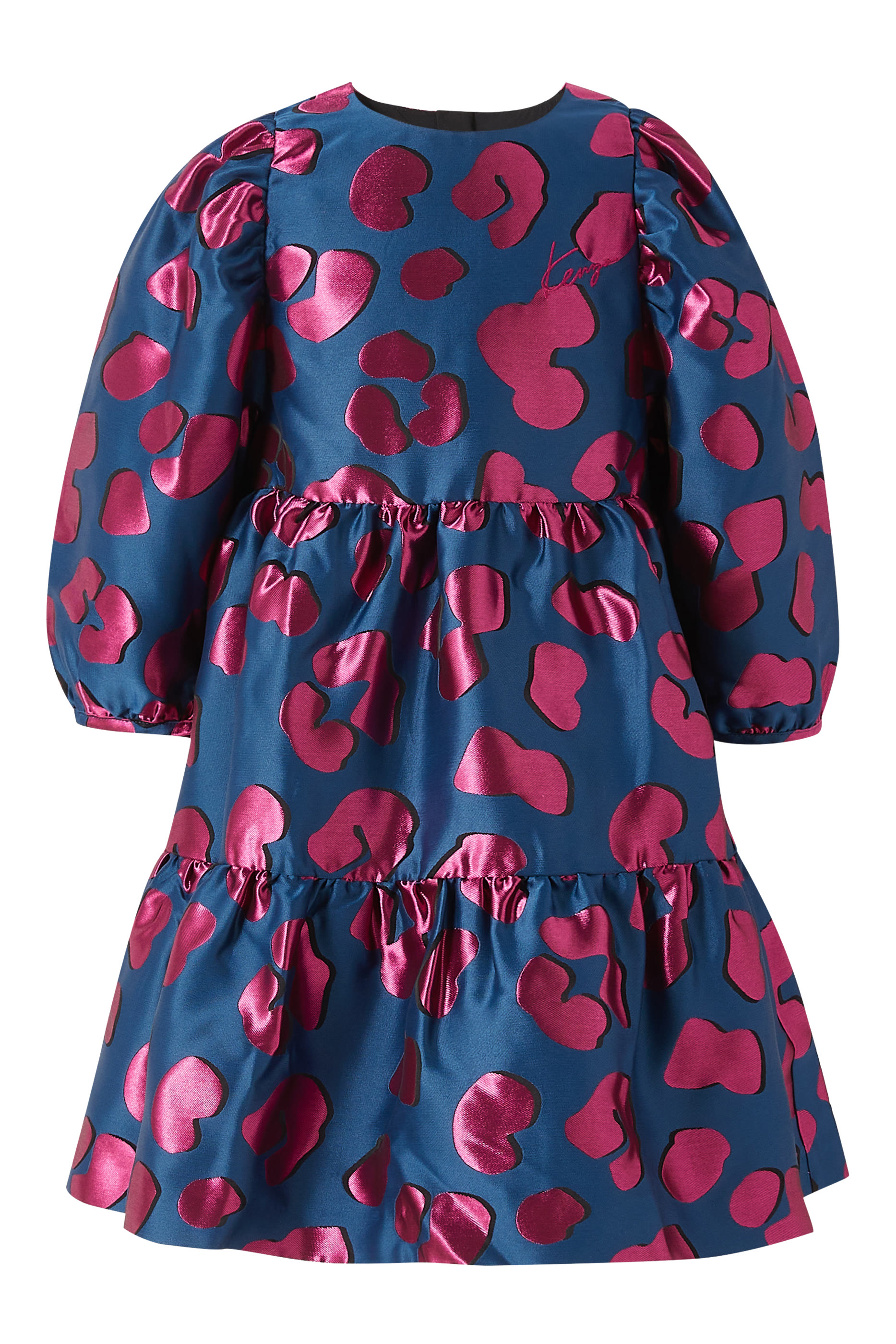 Kids Shiny Leopard Pattern Dress
