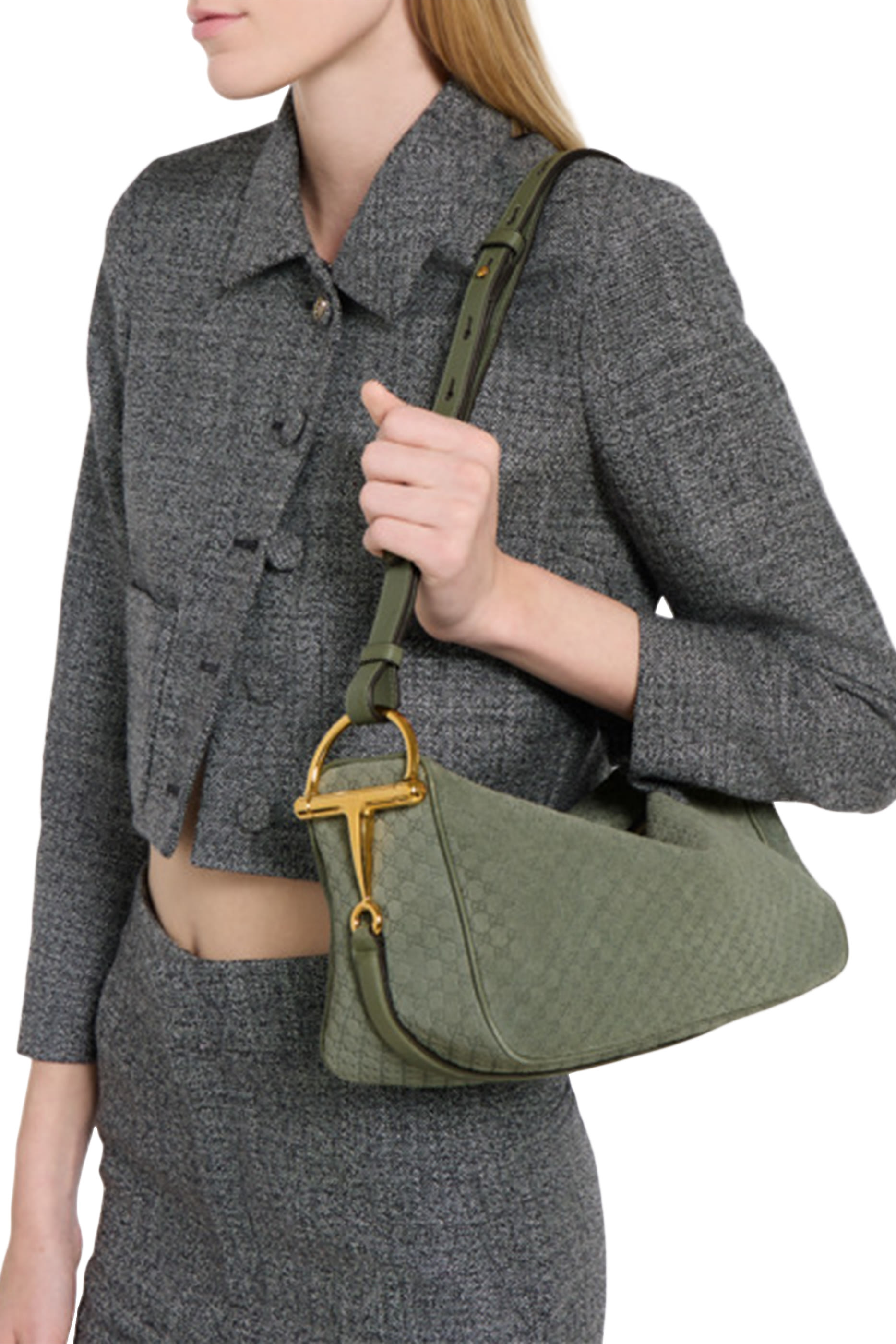 Half Horsebit Medium Shoulder Bag