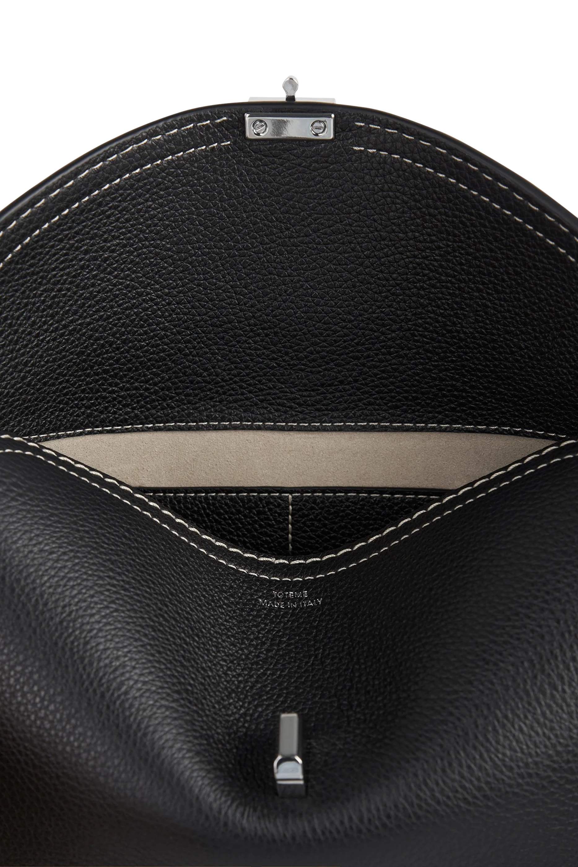 T-Lock Grained Leather Clutch