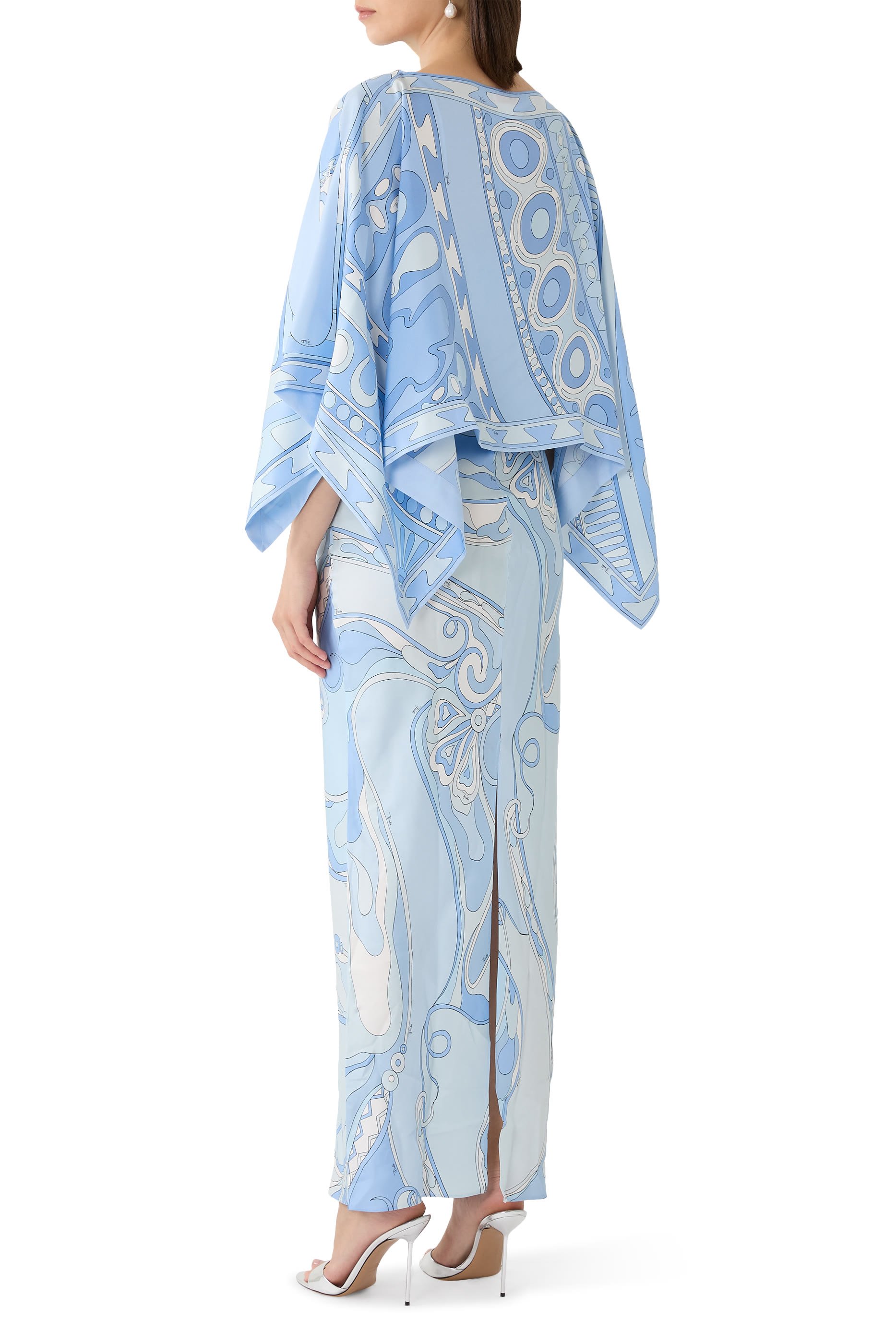 Orchidee and Soleil Print Cape Dress