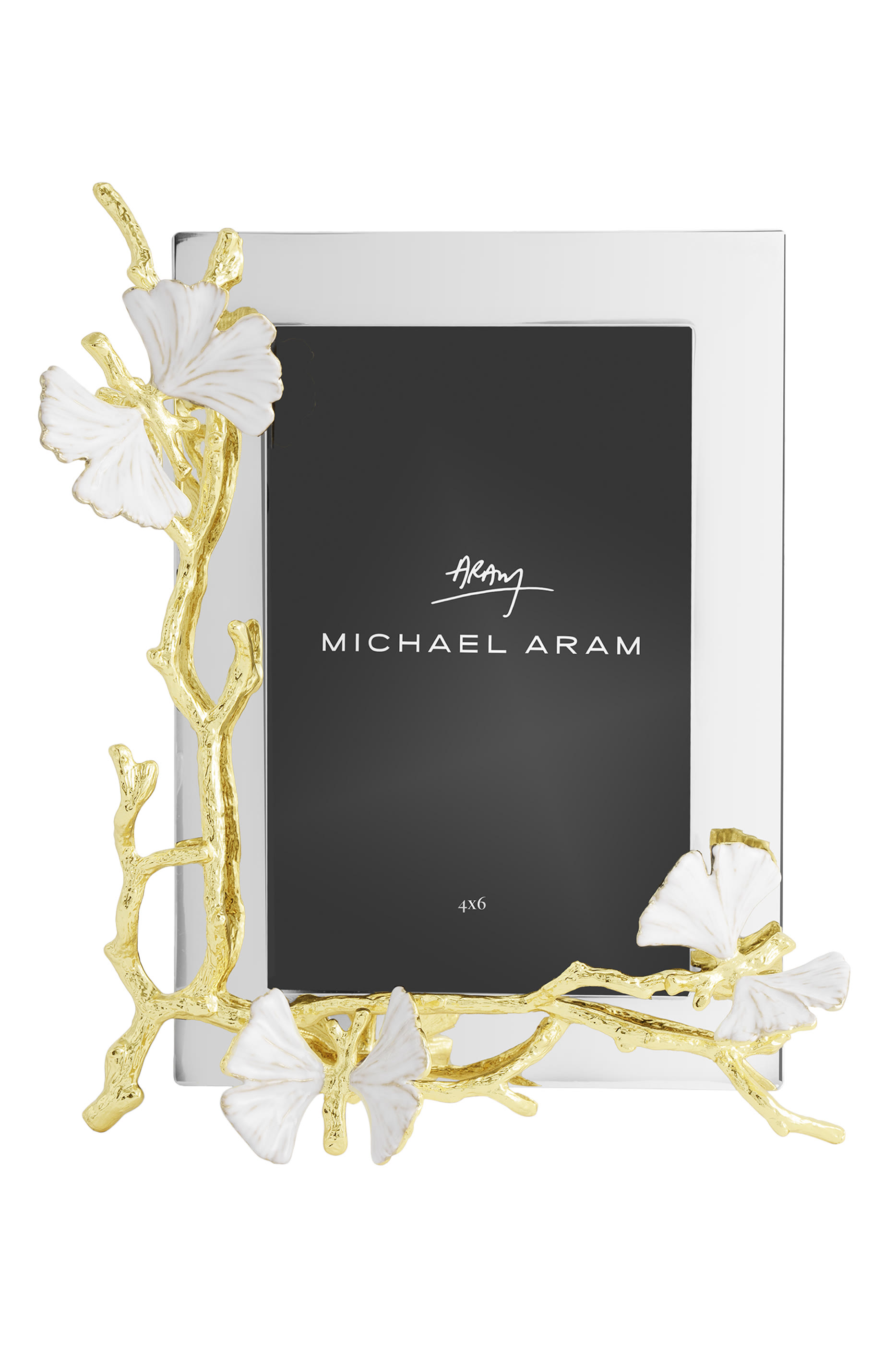 Butterfly Ginkgo Gold Reflective 4x6 Frame