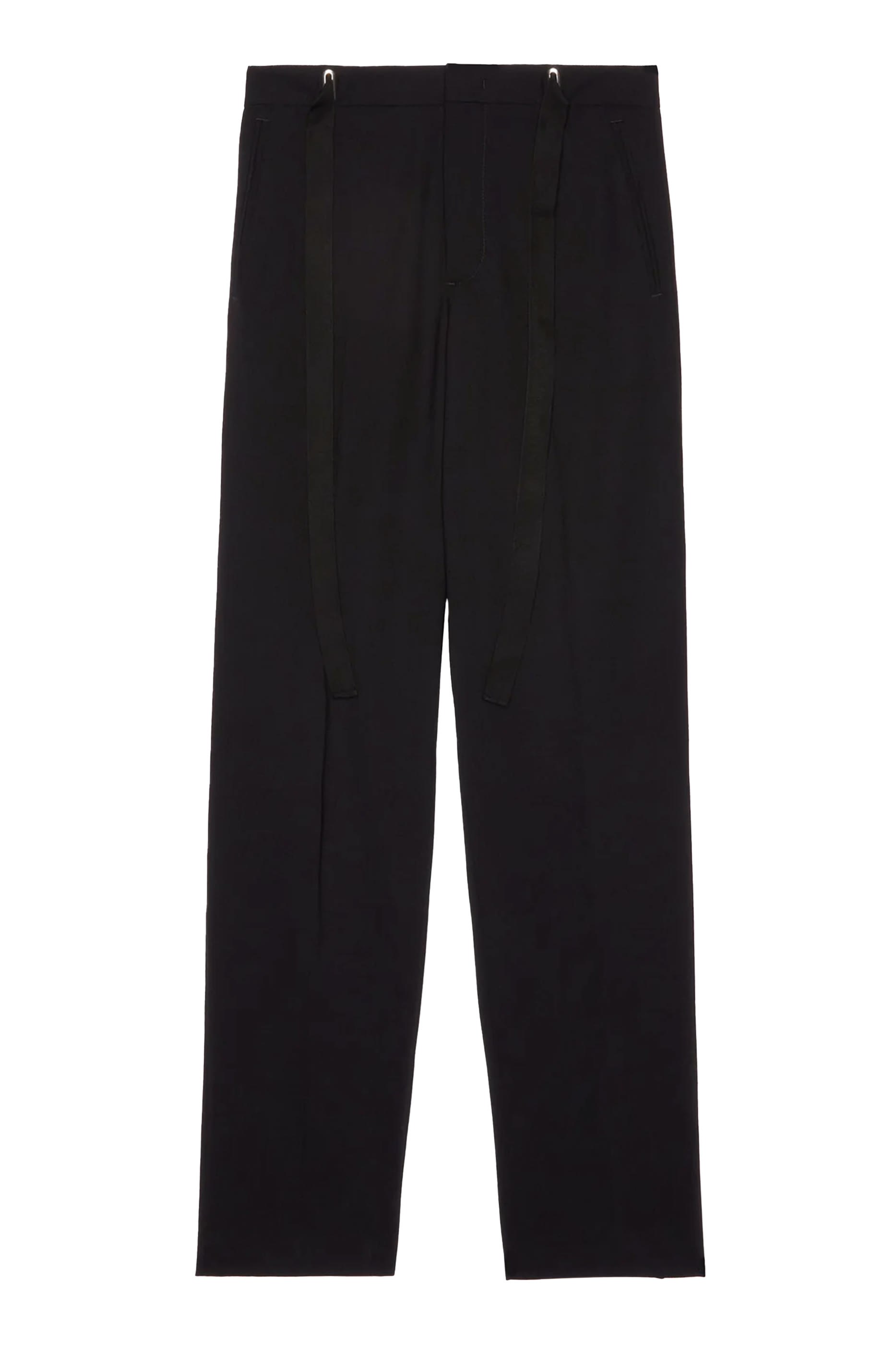 Drawstring Waist Wool Trousers