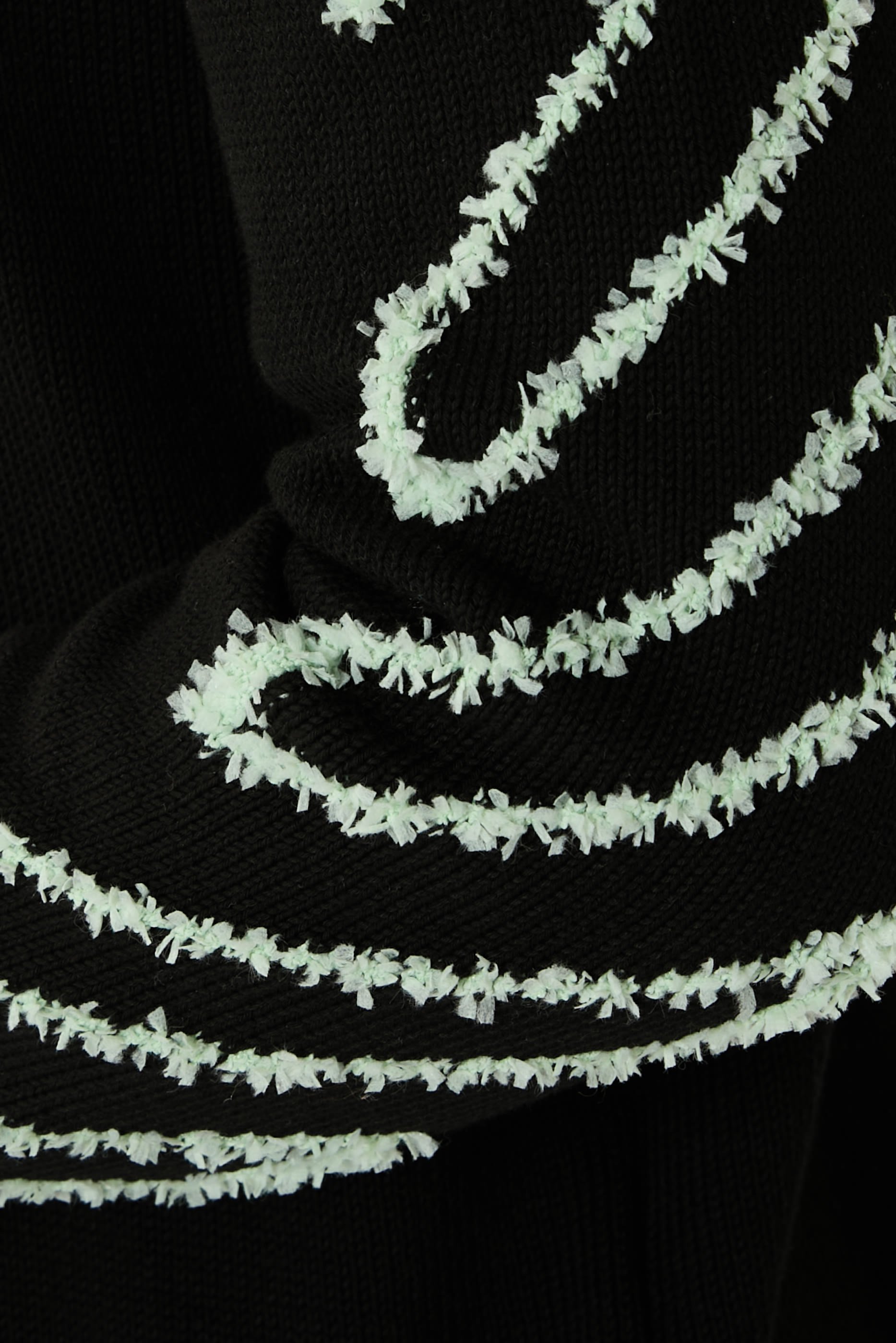  Diagonal Arrow Fuzzy Crewneck Sweater