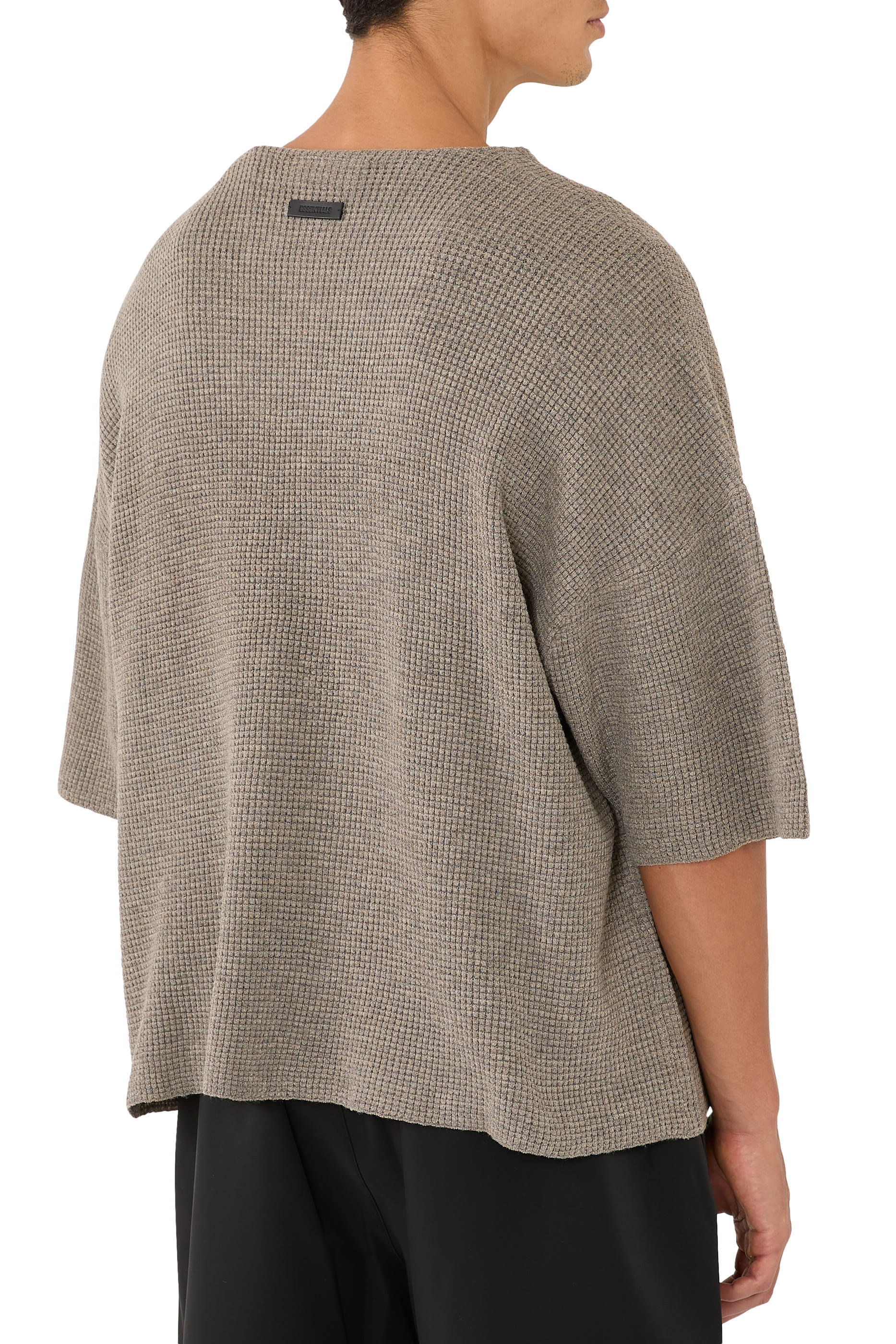  Waffle Short Sleeve Sweater 