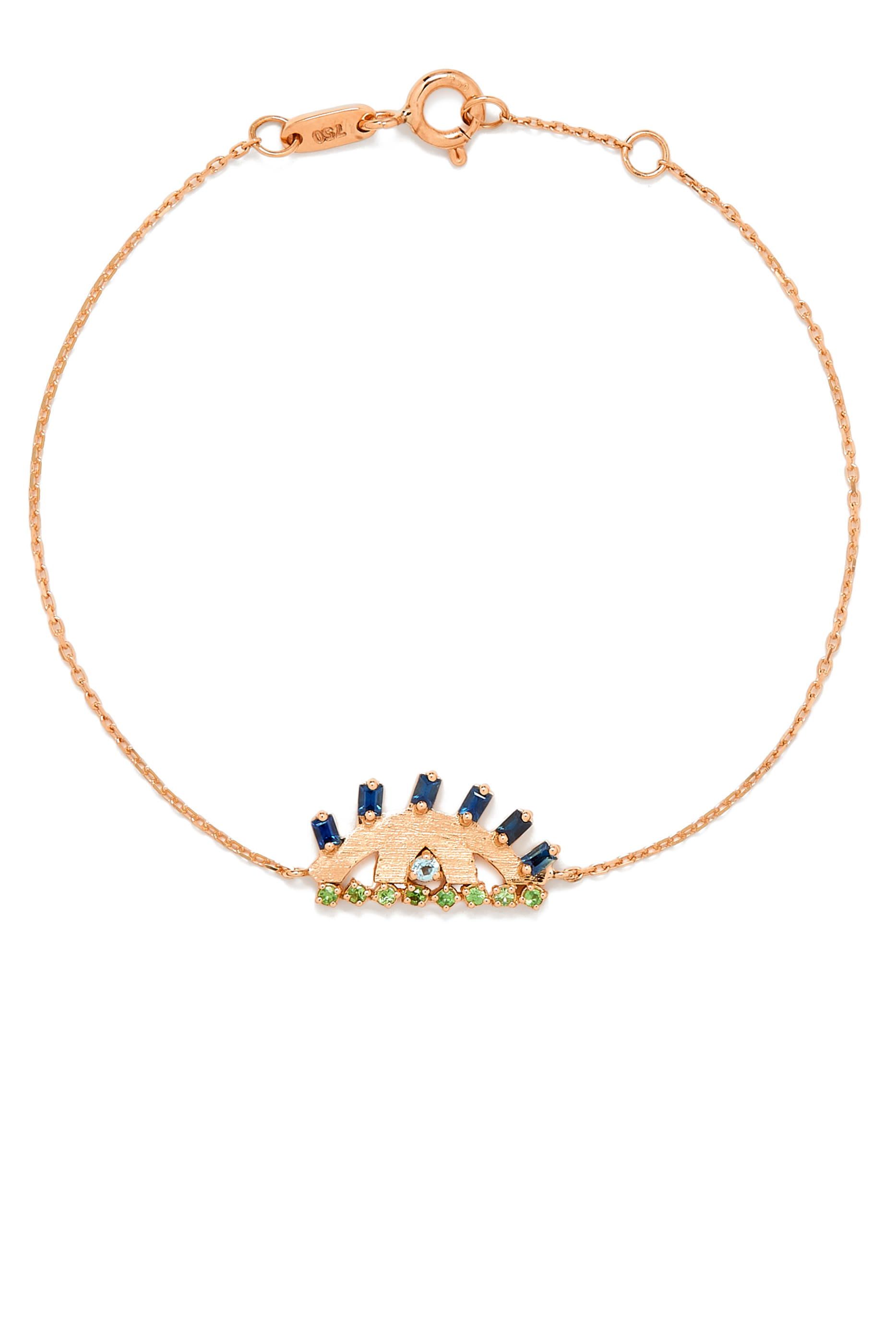 Ya Ein Bracelet, 18k Pink Gold with Topaz, Emerald & Sapphire
