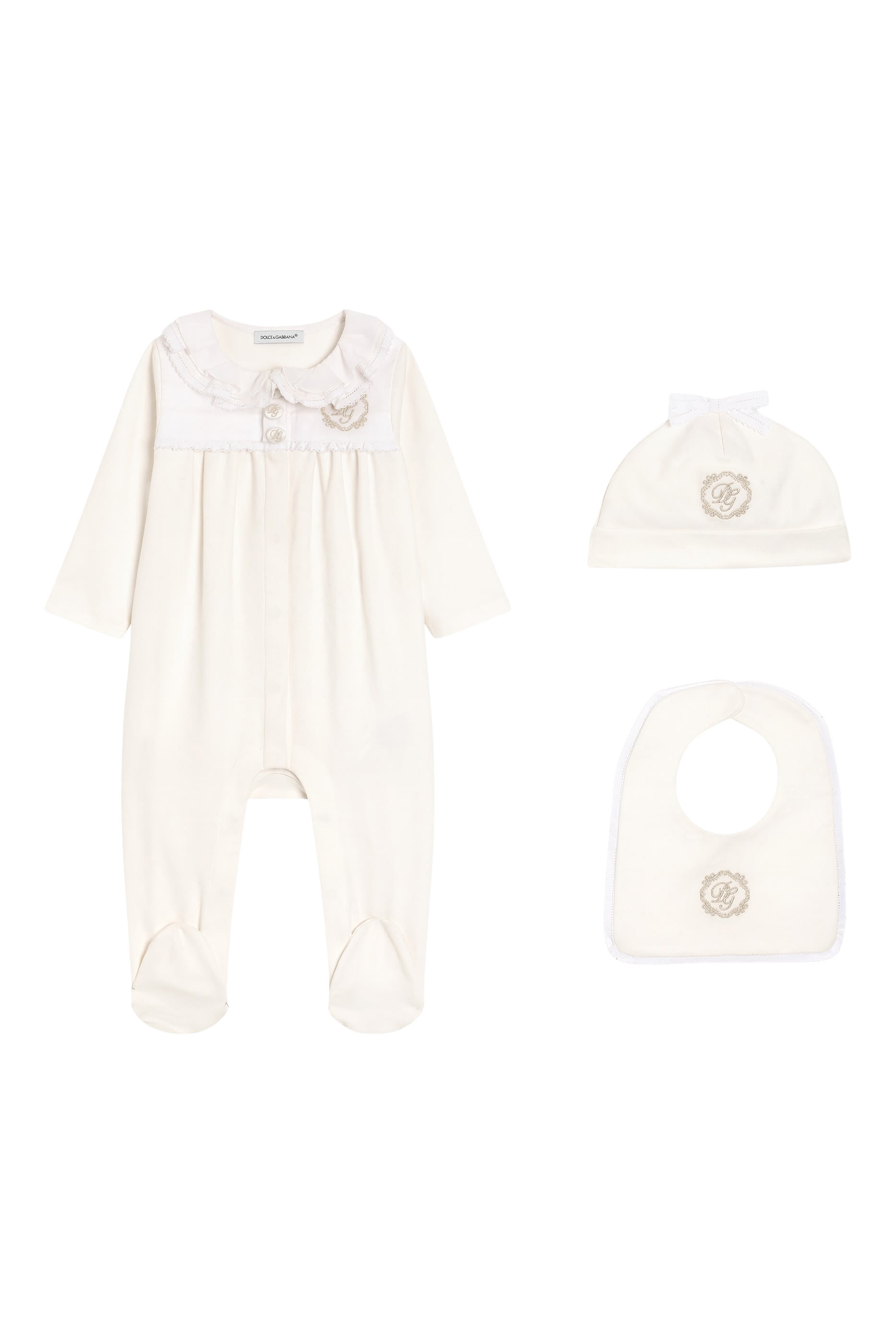 Kids 3-Piece Gift Set in Cotton with Lurex DG Embroidery