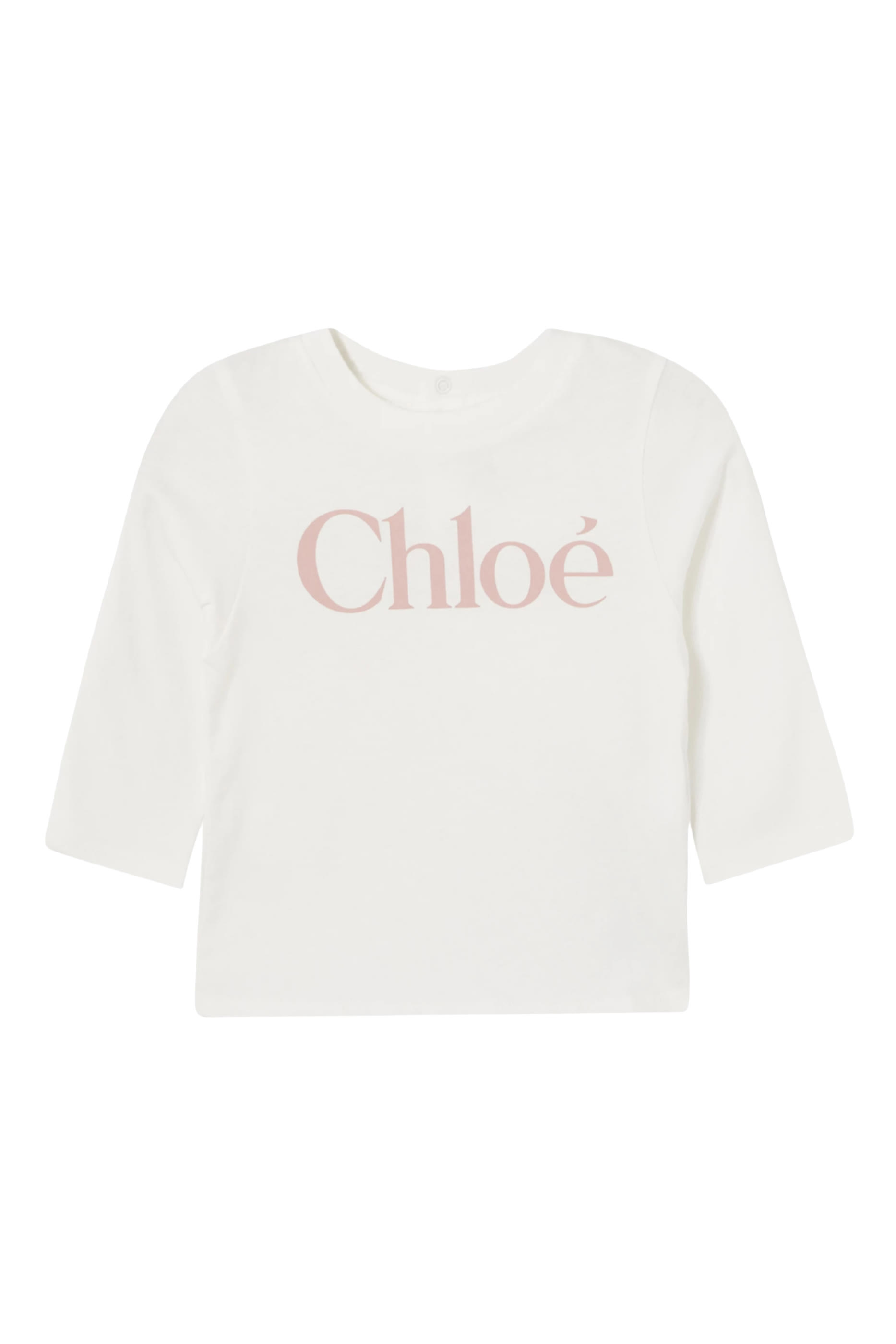 Chloe Kids Logo-Print Long Sleeves Top