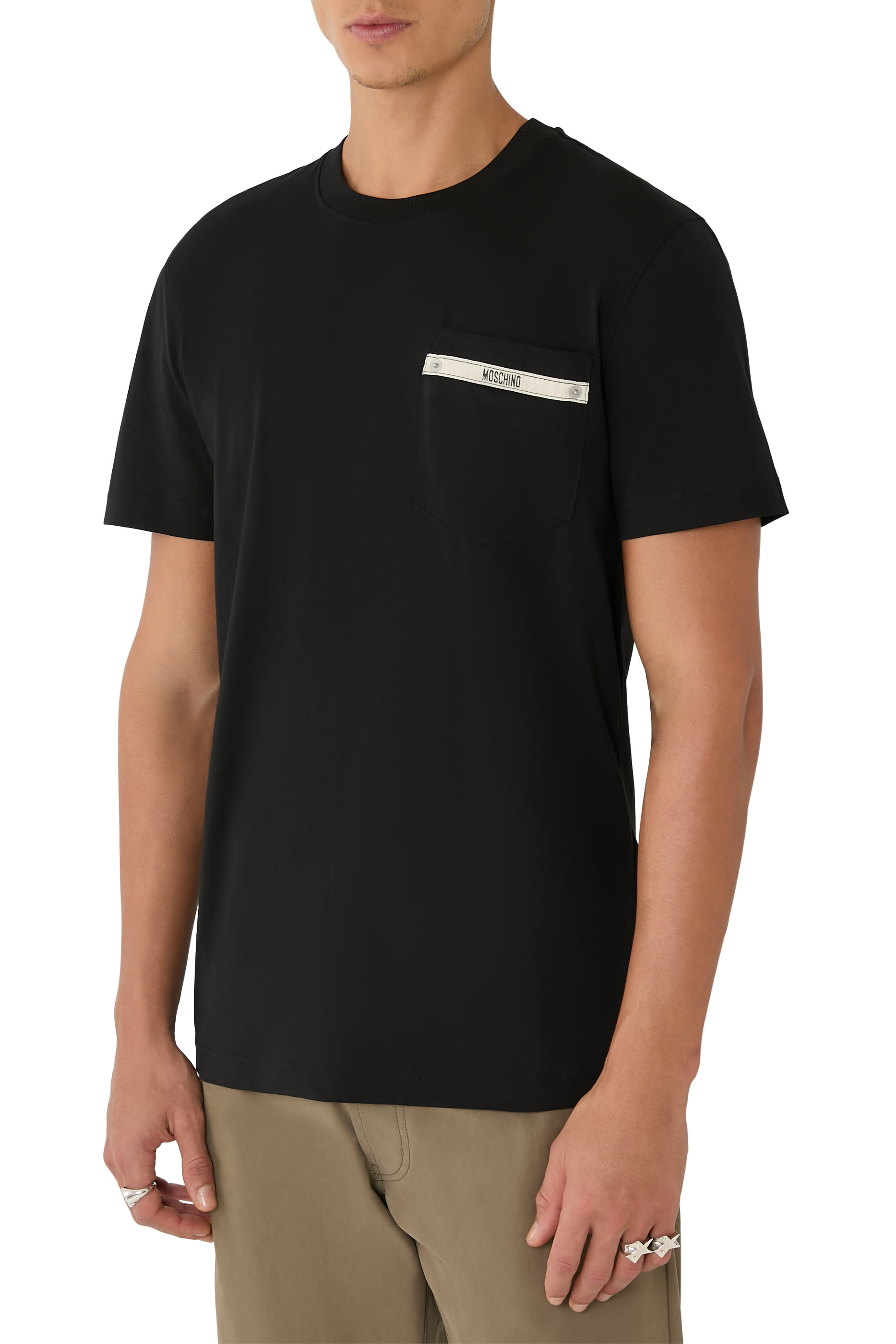 Logo Tape Cotton Jersey T-Shirt