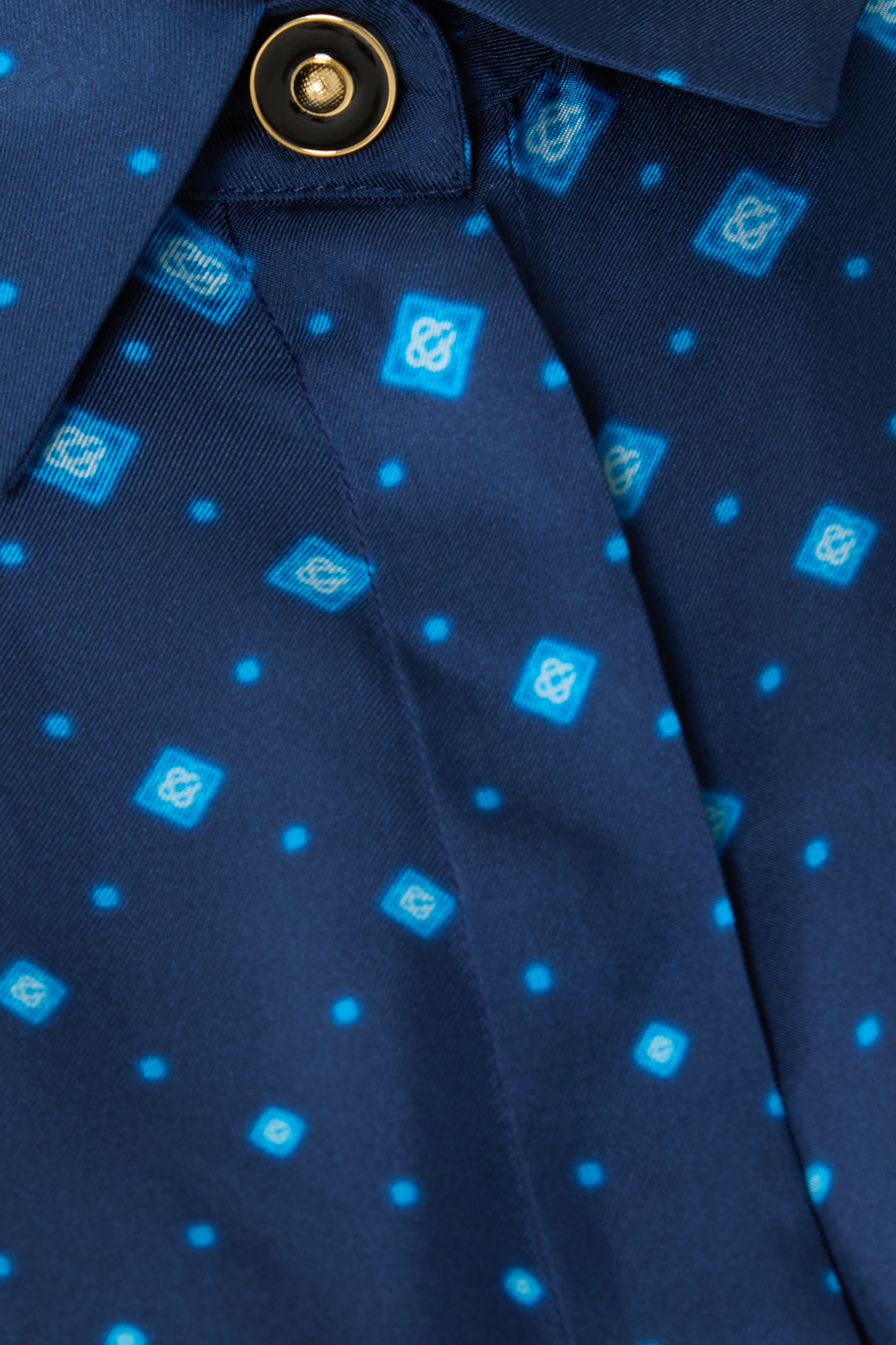 Gradient Silk Shirt Dress