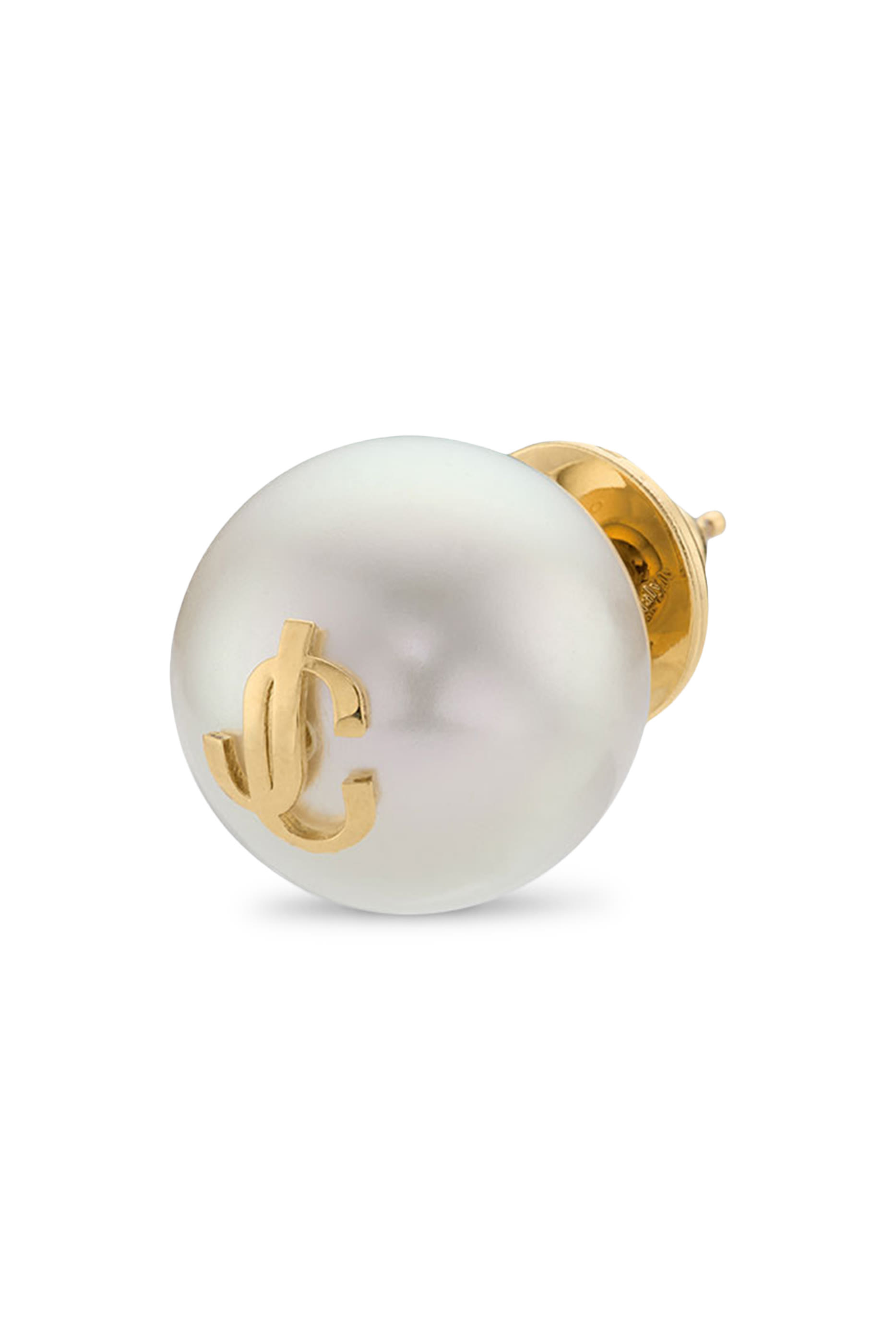 Maxi Pearl Stud Earrings, Metal & Pearl