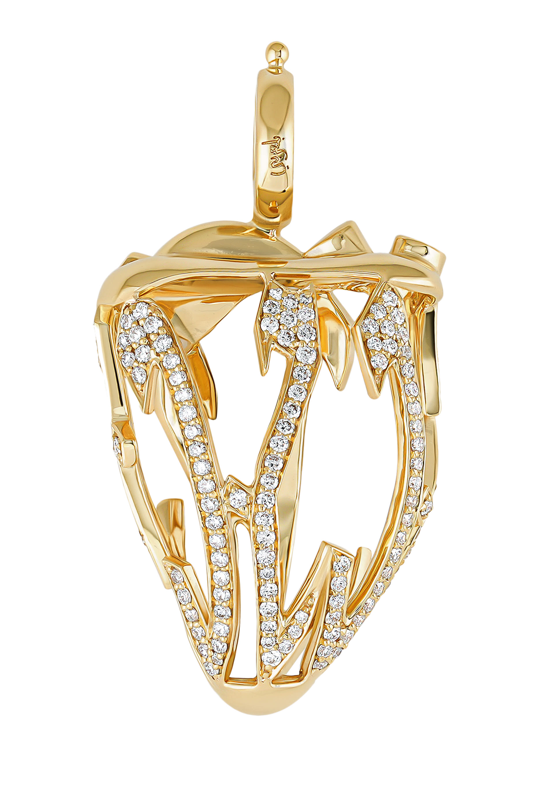 Hobb Heart Pendant, 18k Yellow Gold with Diamonds