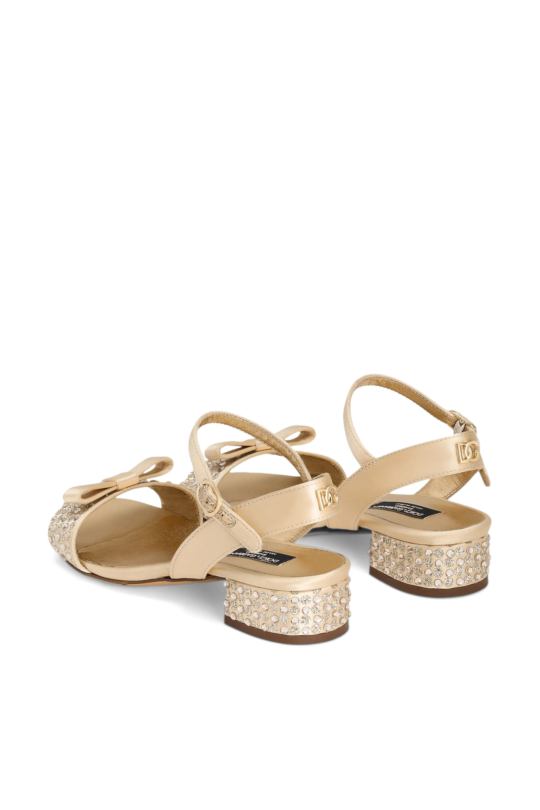 Kids Rhinestone Embellished Satin Sandals