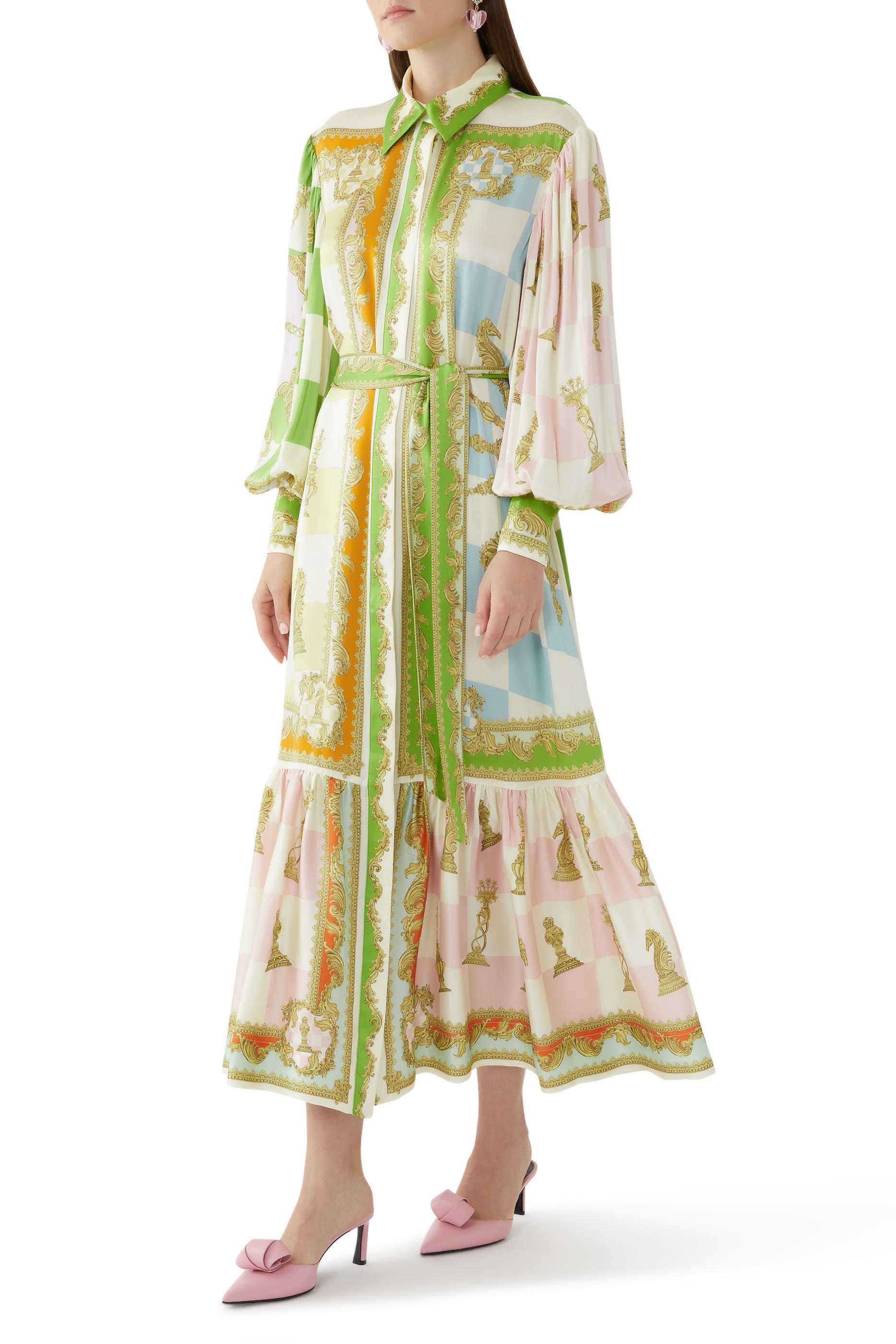 Checkmate Silk Shirtdress