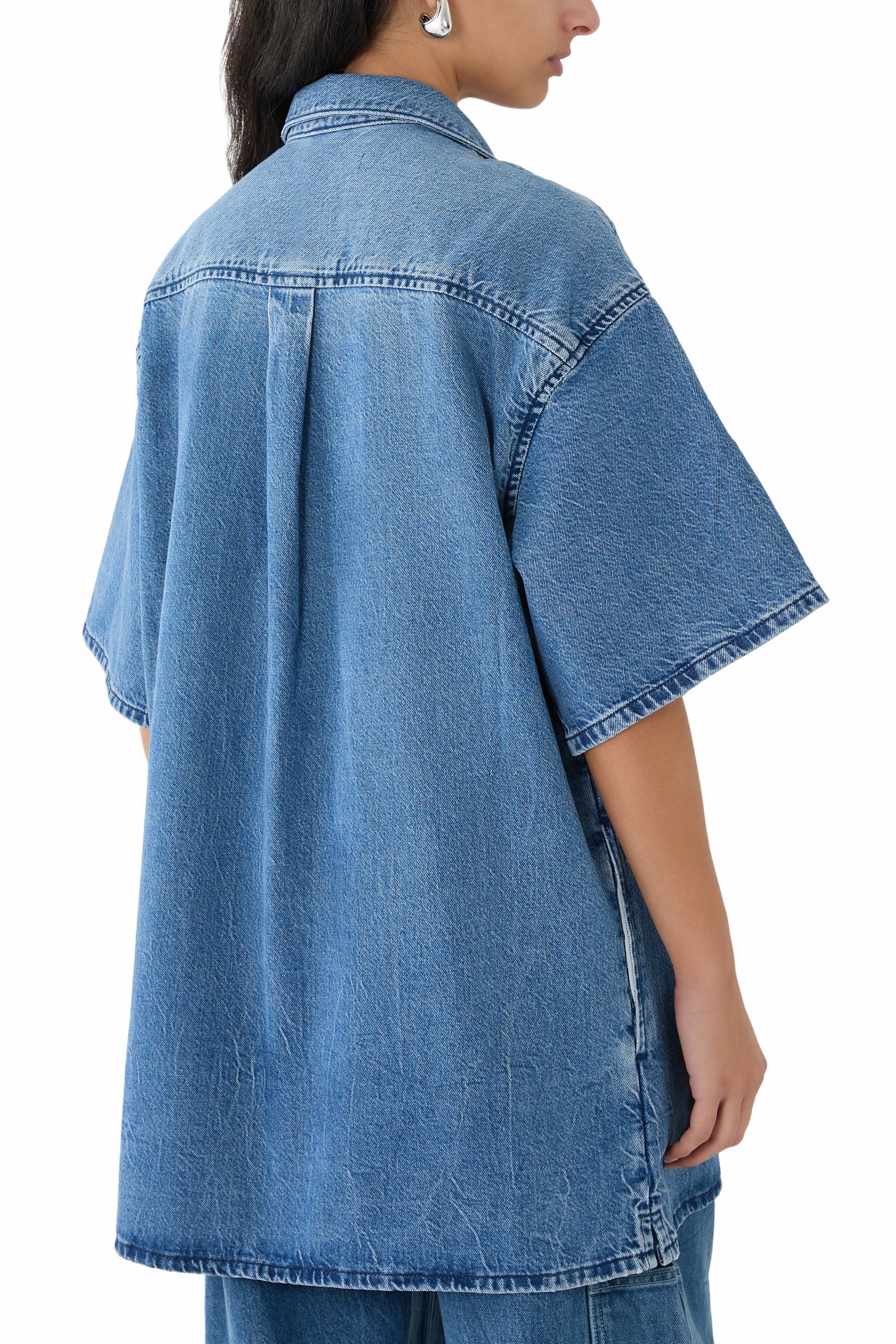 Boxy Denim Shirt Dress