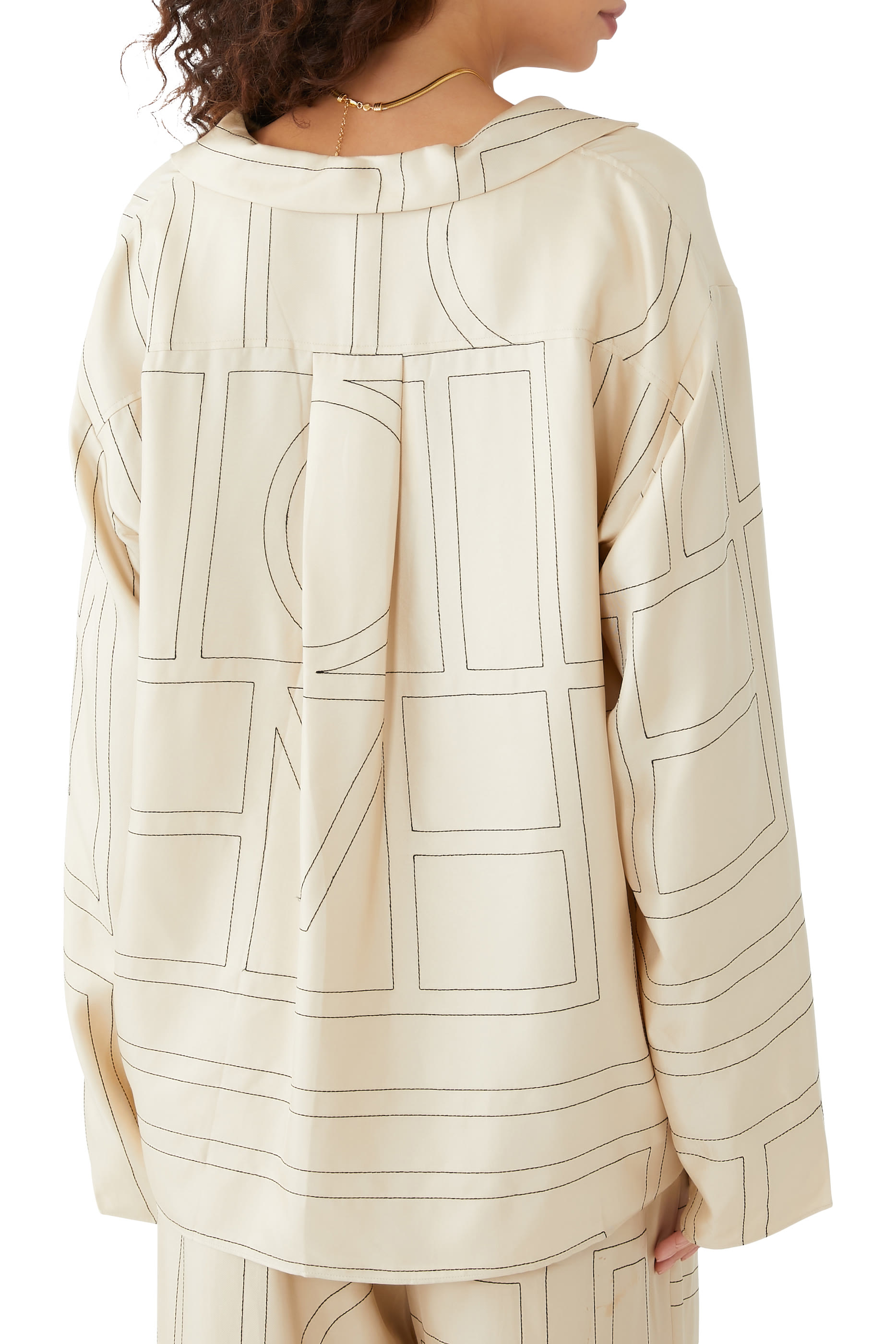 Monogram Silk Pajama Top