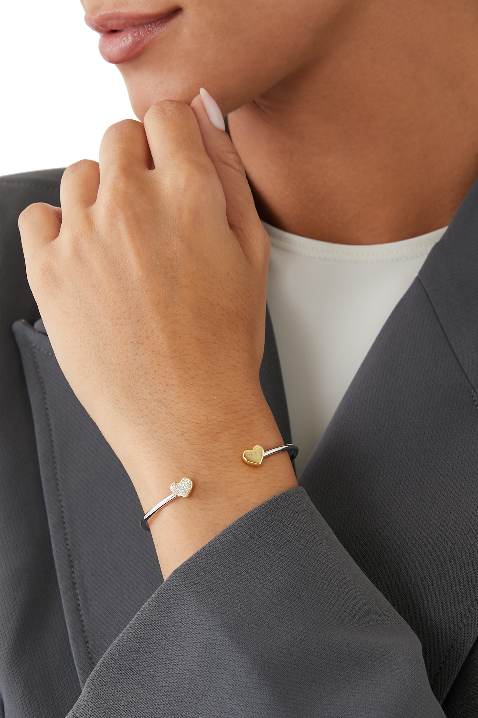 Two-Hand Two-Tone Stainless Steel Watch and Bracelet Set