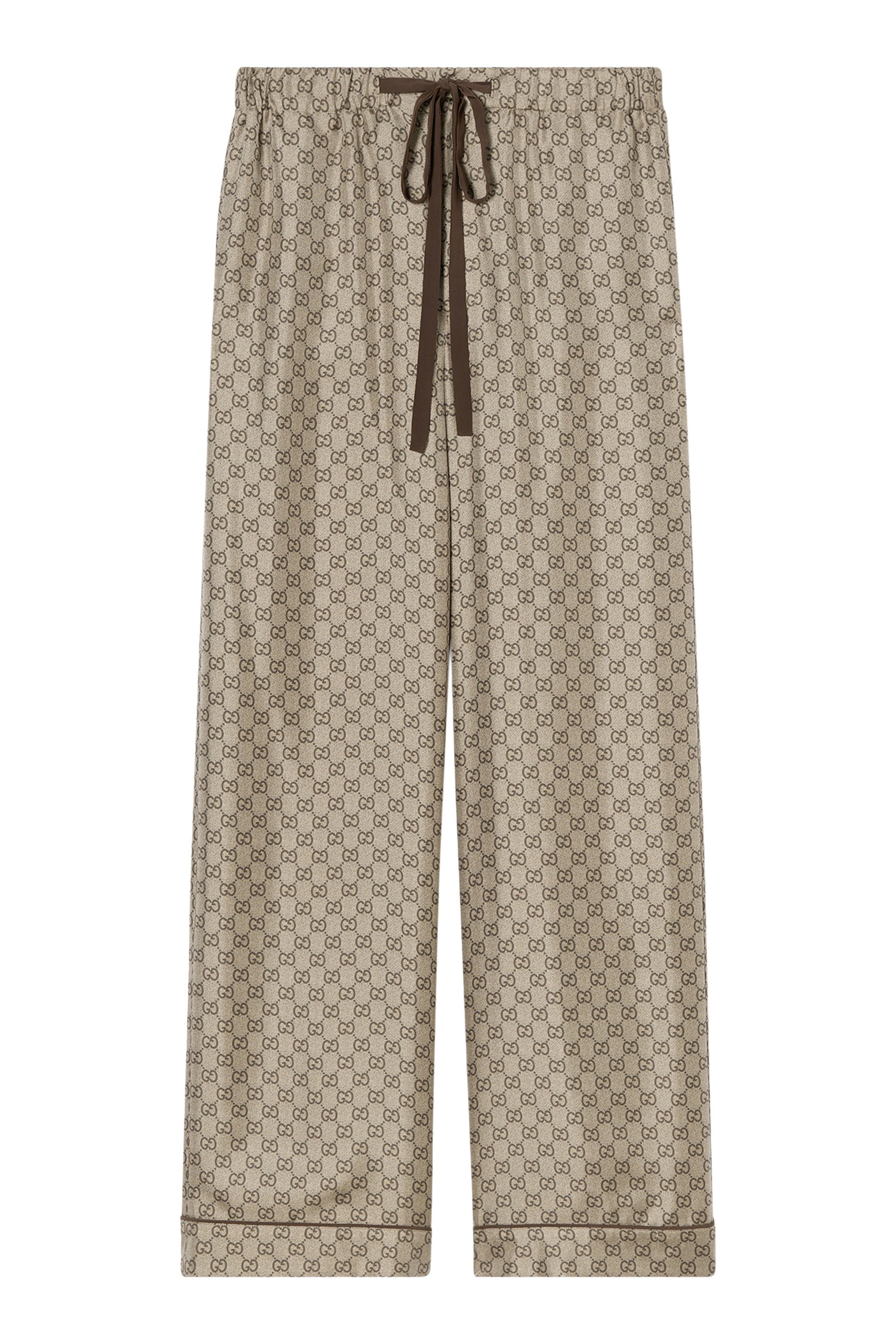 All-Over GG Print Silk Twill Leisure Pants