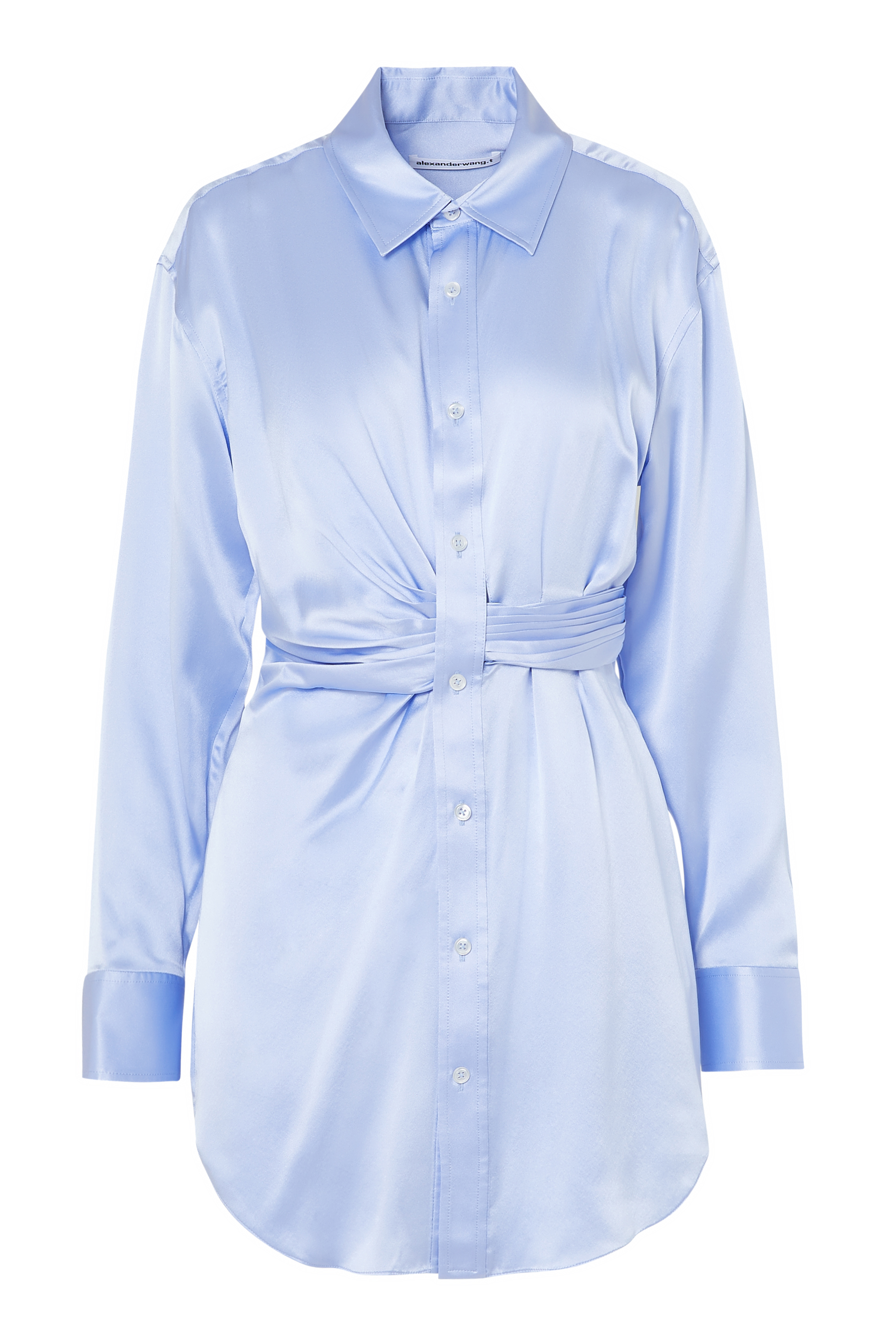 Buy T By Alexander Wang Threaded Placket Draped Shirt Dress for Womens ...