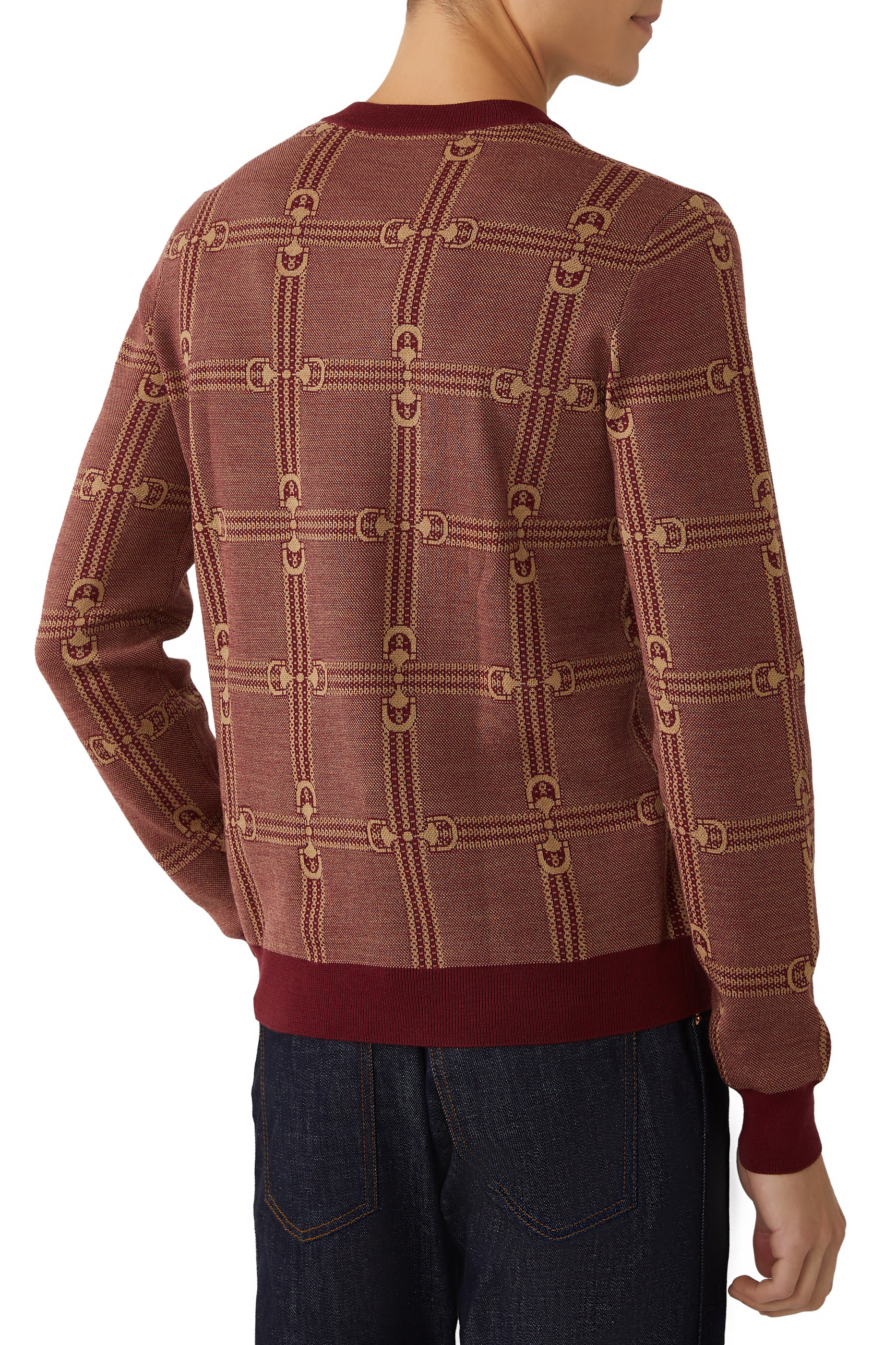 Horsebit Jacquard Knit Sweater