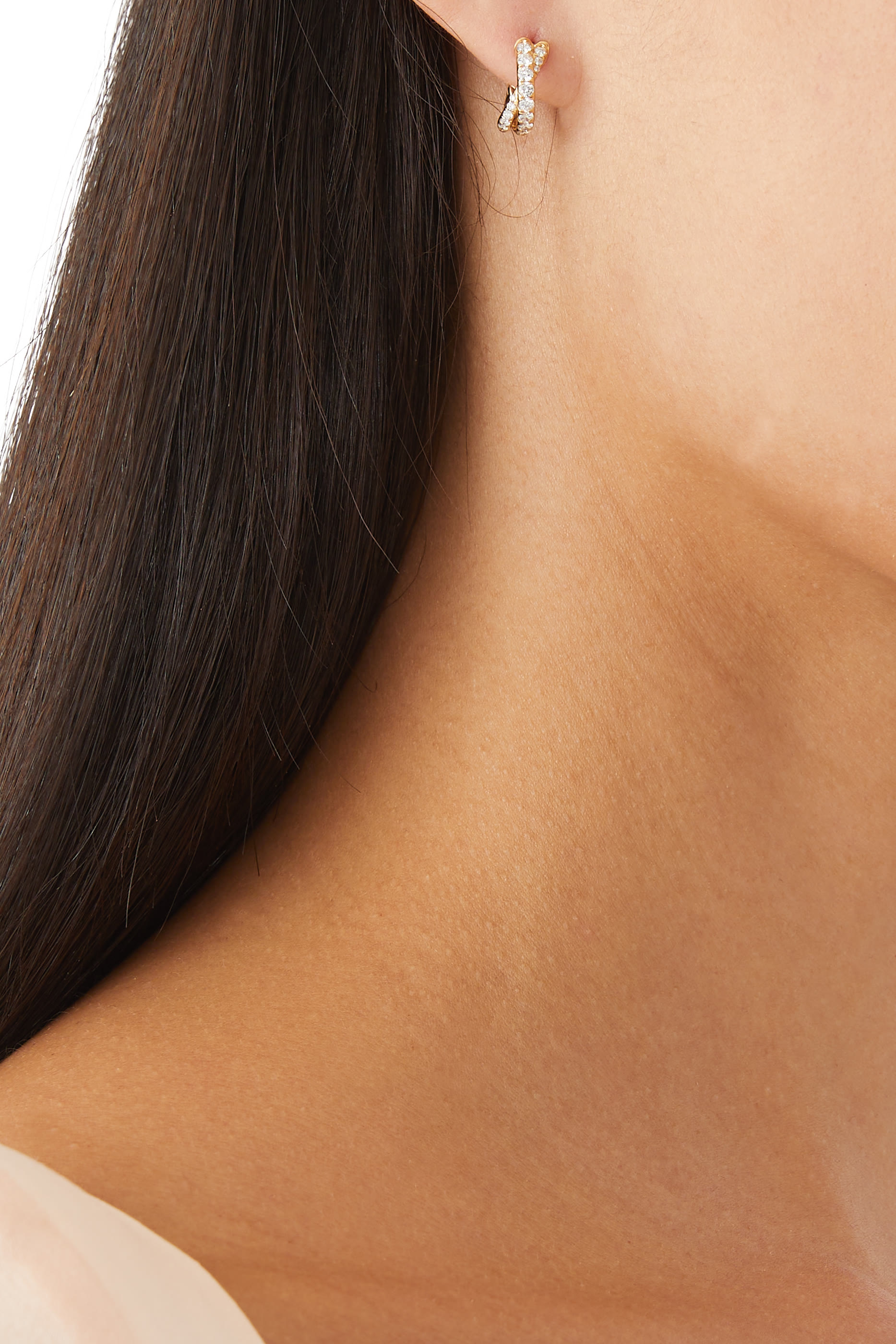 Pavé Crossover Hoop Earrings