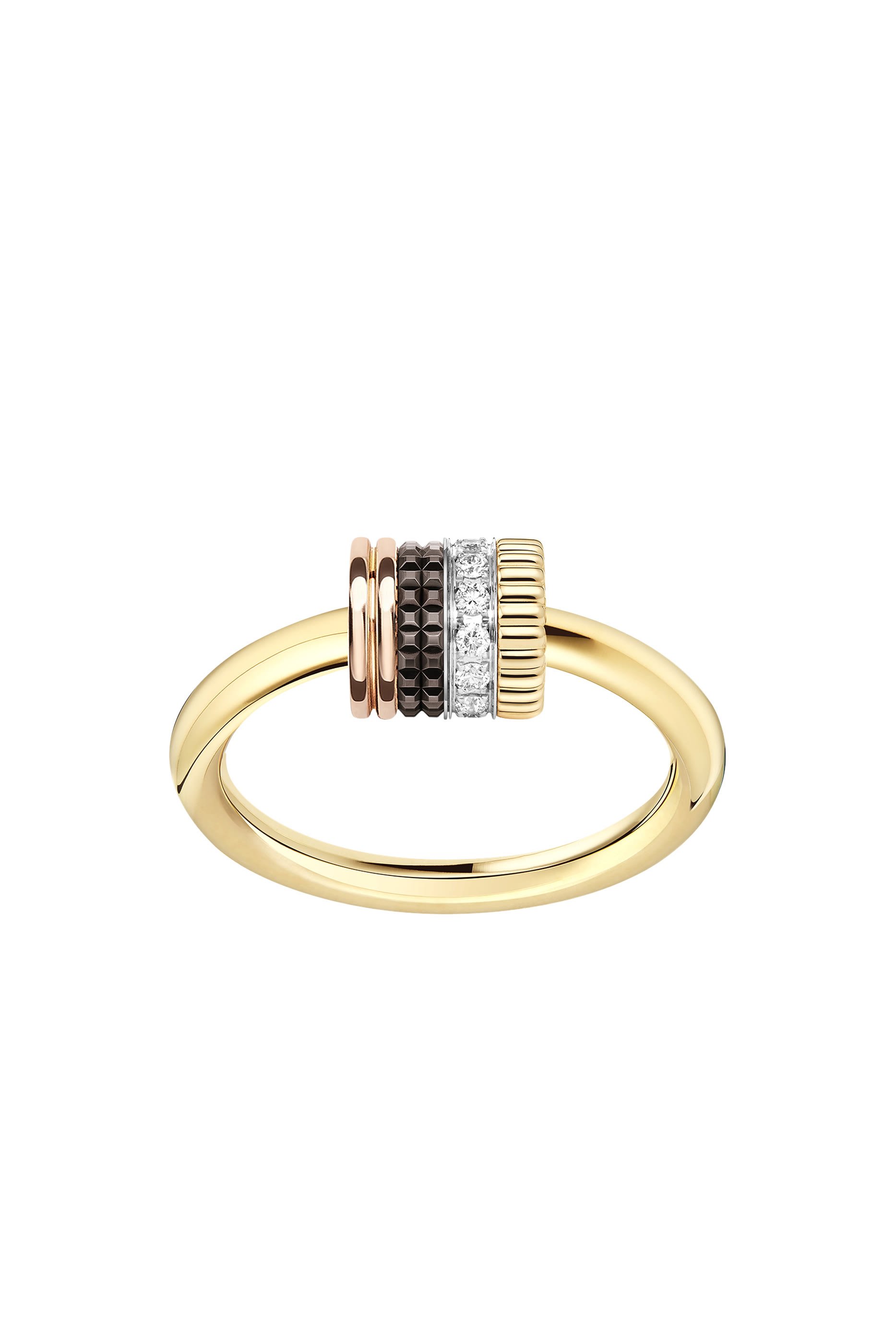 Quatre Classique Ring, 18k Mix Gold & Diamonds