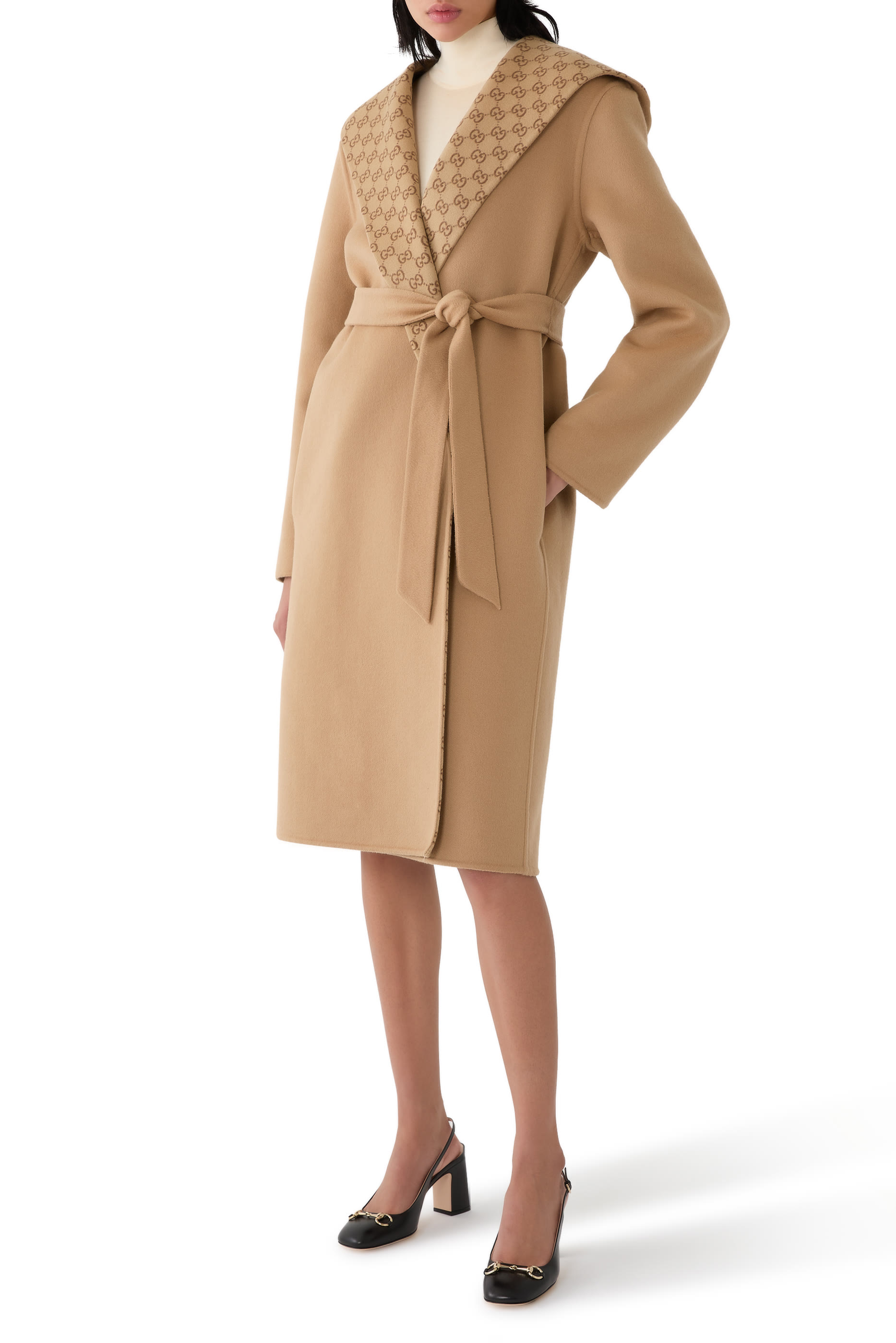 Reversible GG Silk Wool Blend Coat