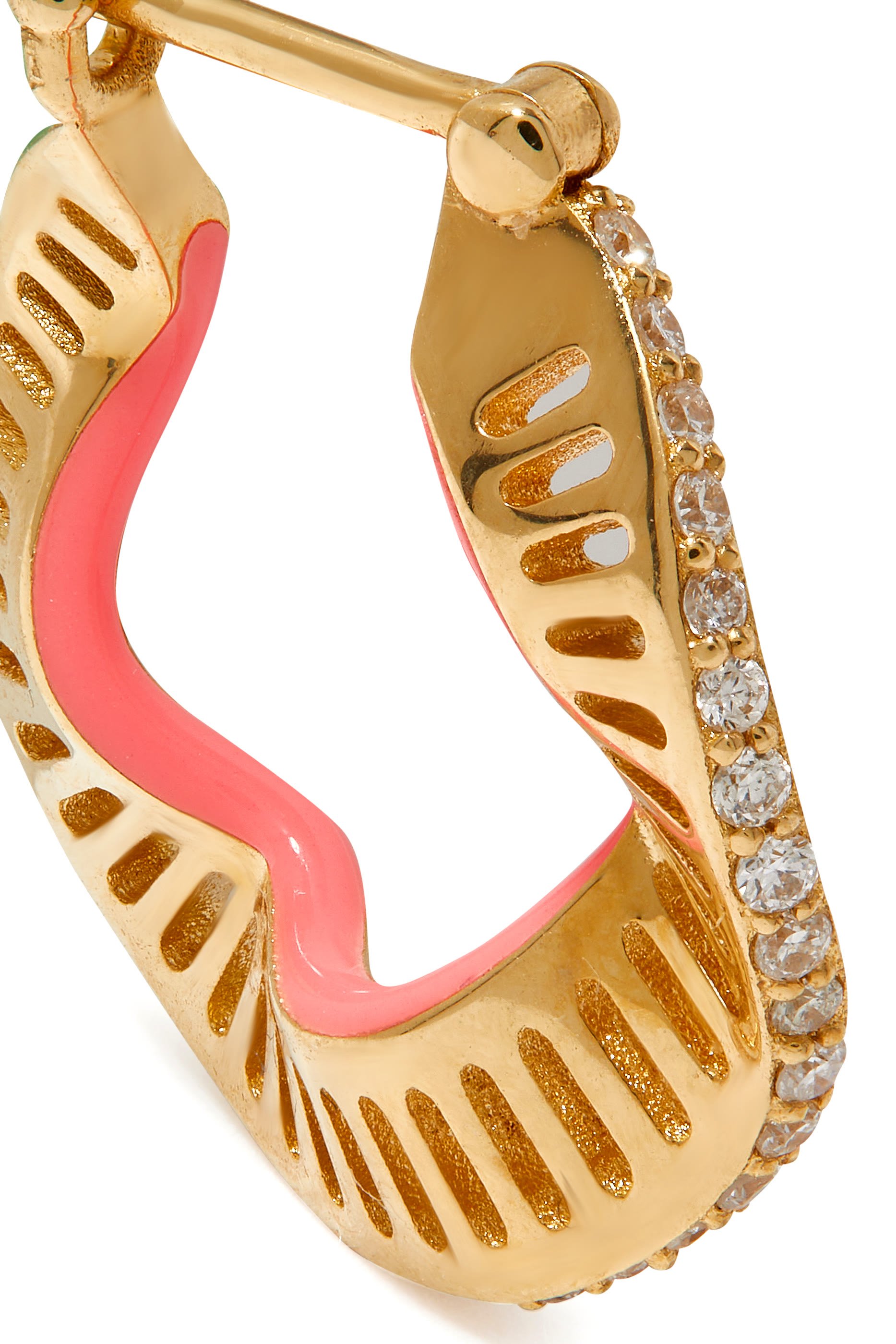 Waves Hoops, 18K Gold & Diamonds