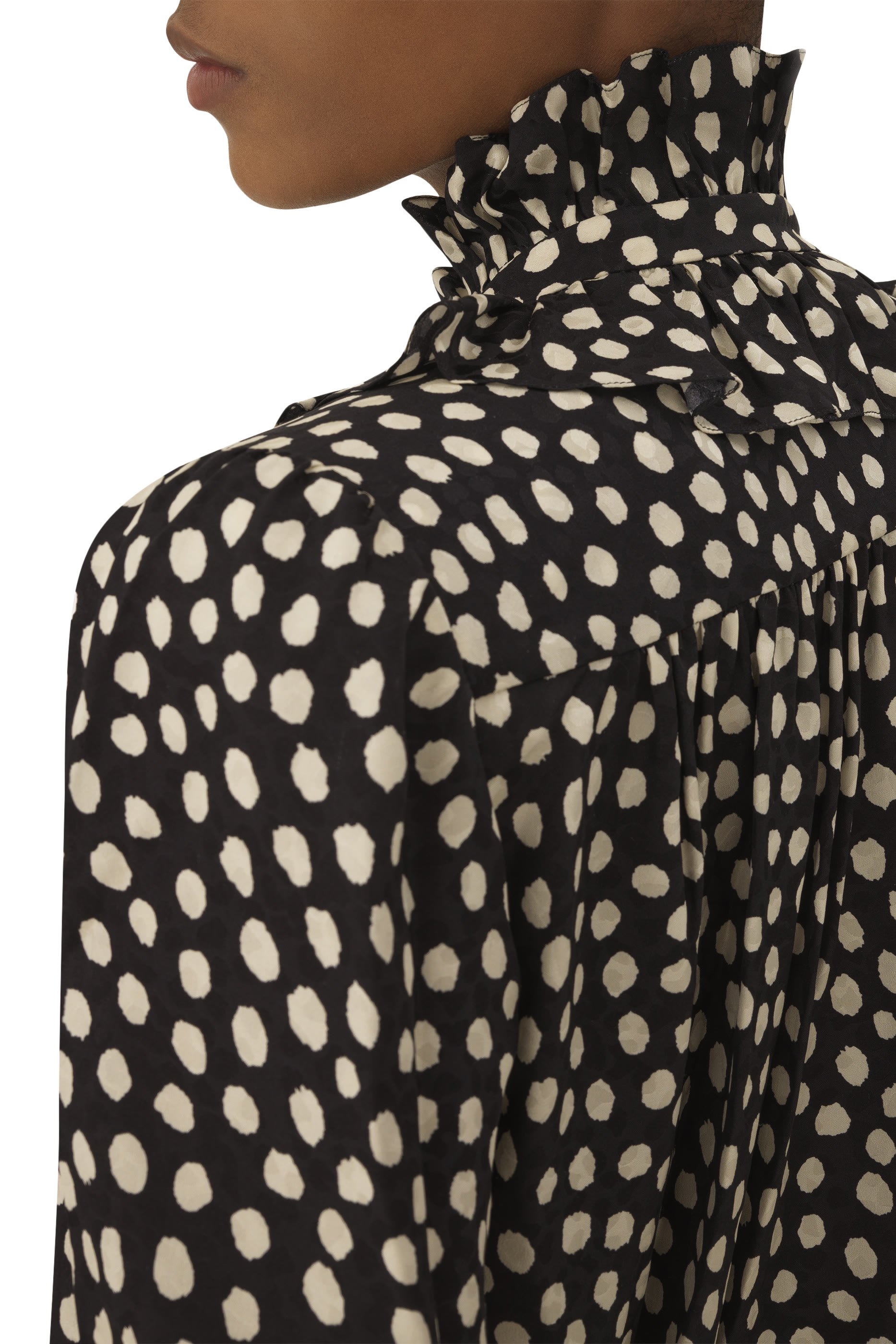 Tie-Front Ruffled Blouse