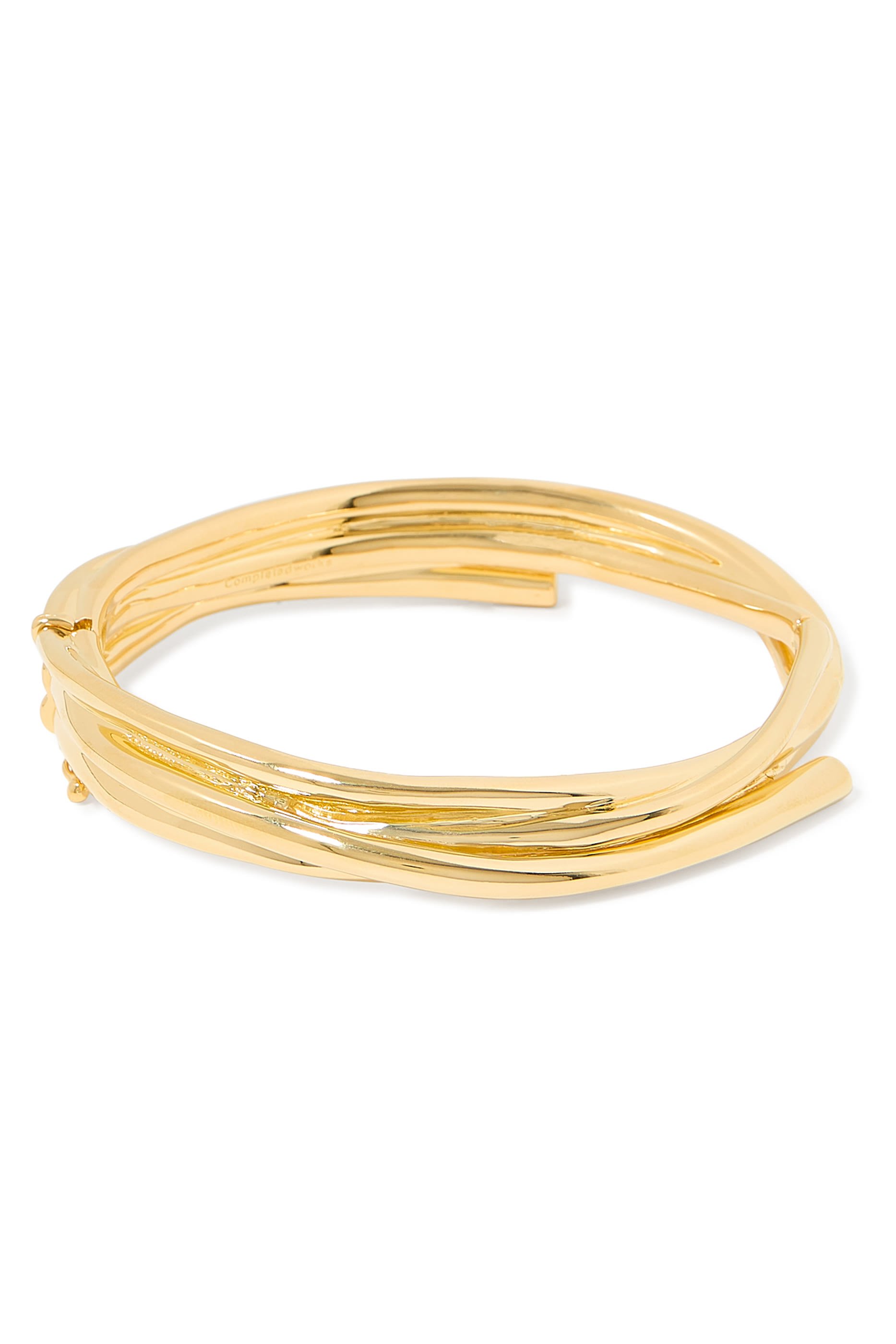 Coil Bangle, 18K Yellow Gold Plated Brass