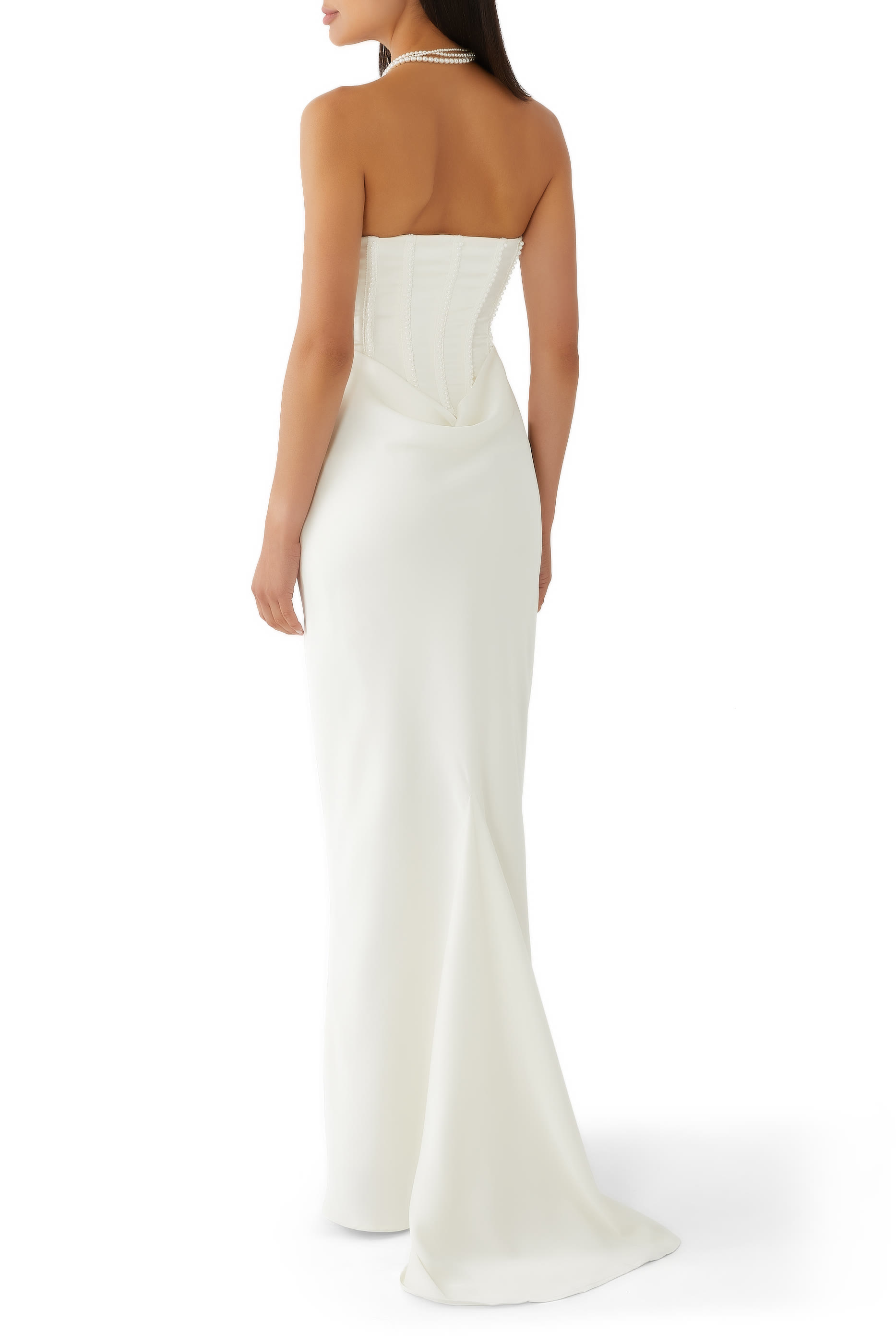 Satin Pearl Corset Dress