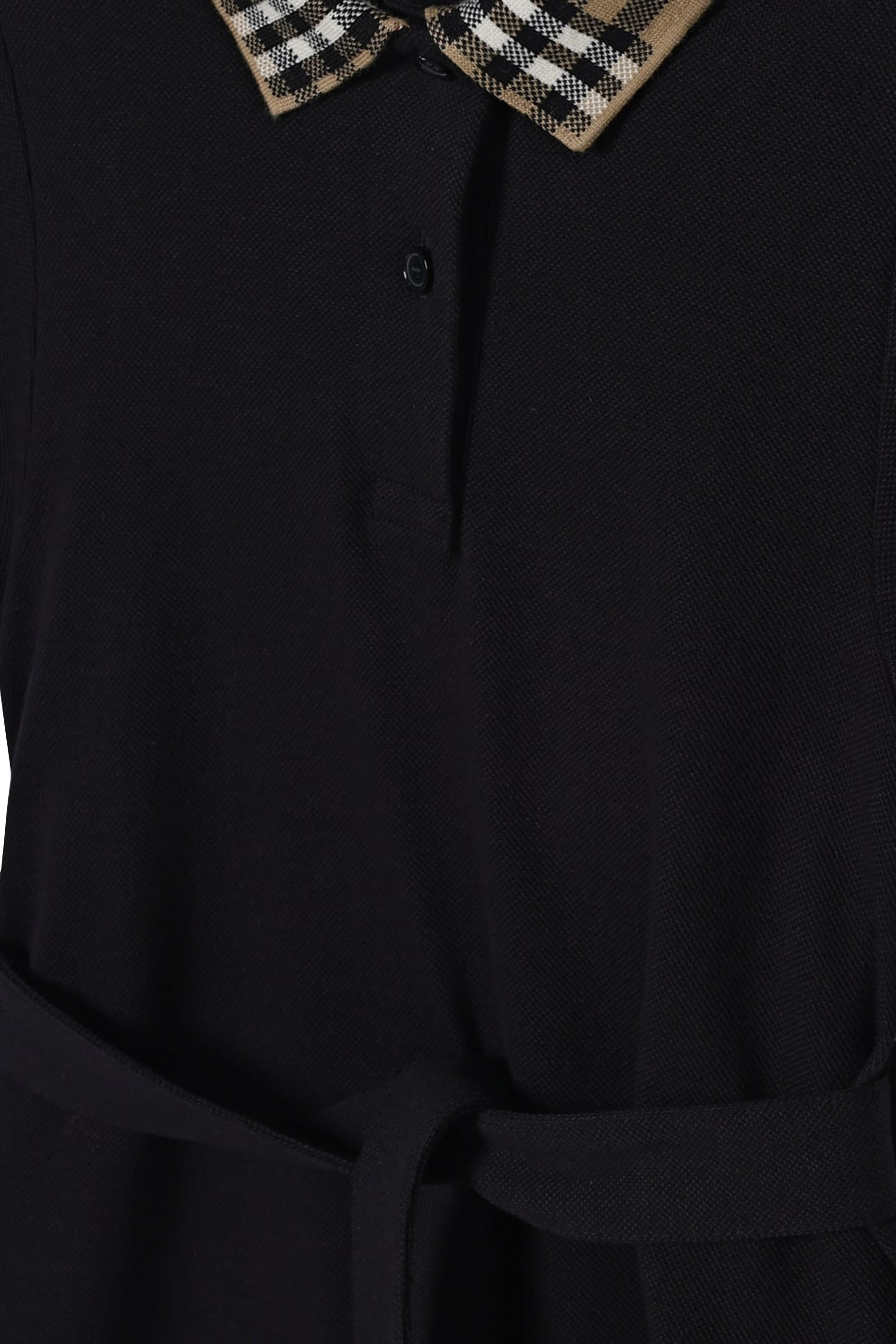 Kids Check Collar Cotton Polo Shirt Dress