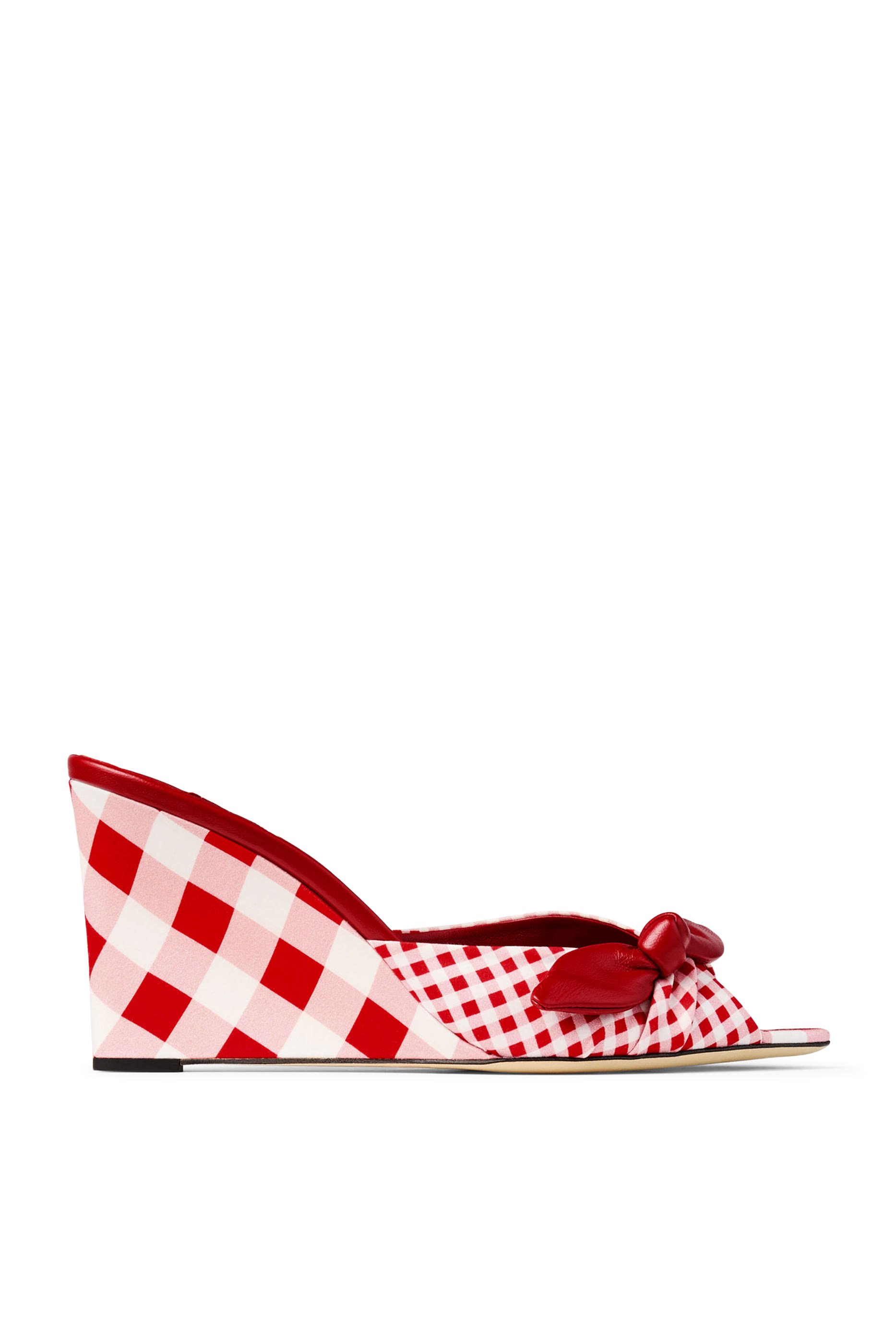 Livi Gingham 85 Wedge Mules 