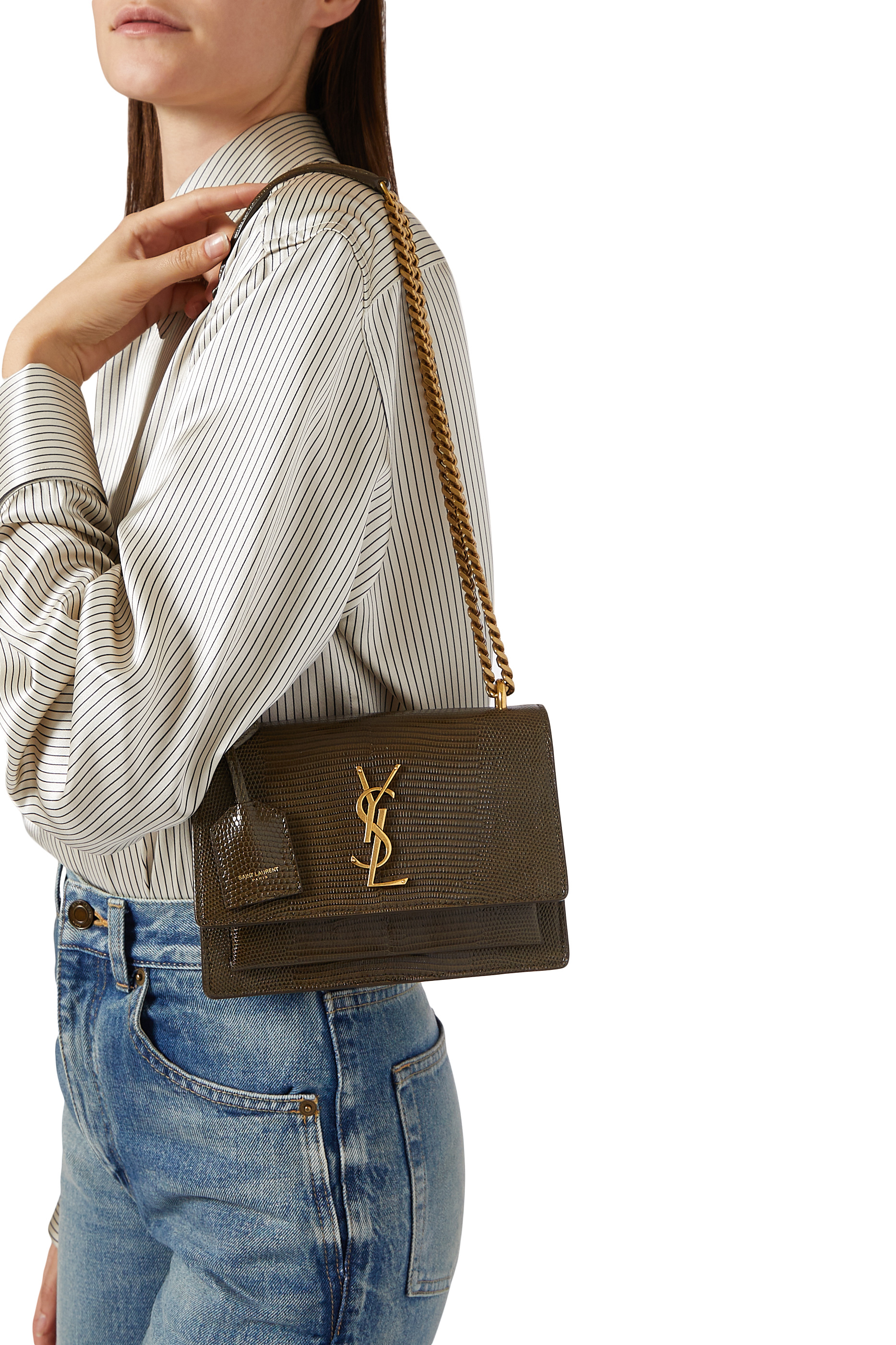 Sunset Crocodile Embossed Crossbody Bag