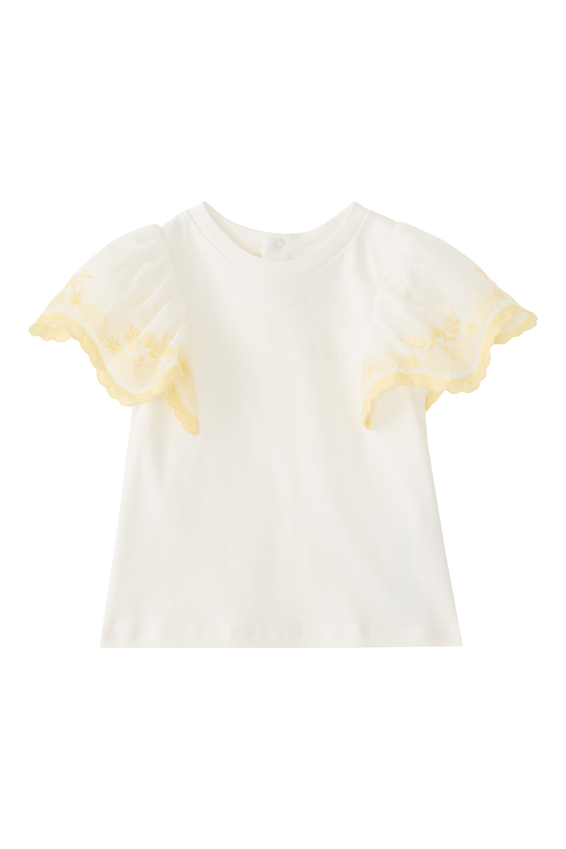 Kids Floral Embroideries Interlock T-Shirt