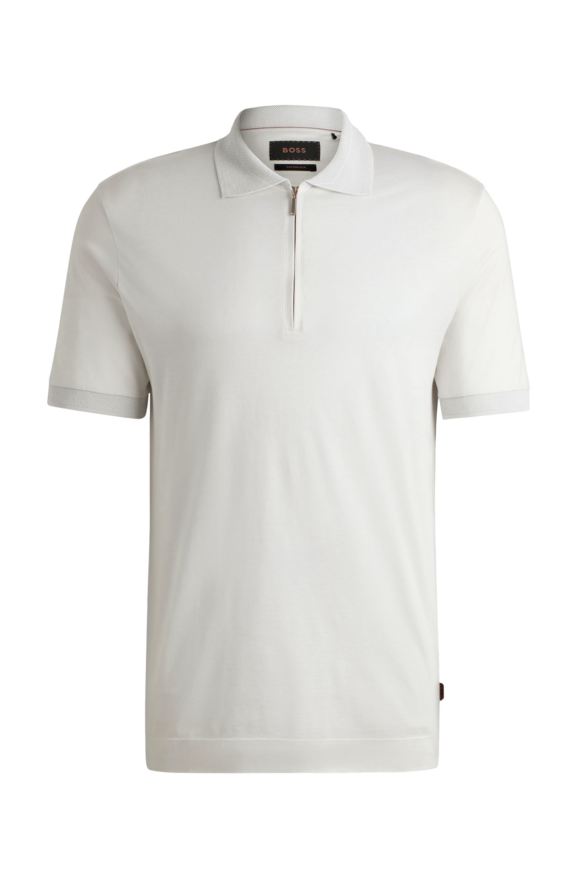 Zip-Placket Polo Shirt