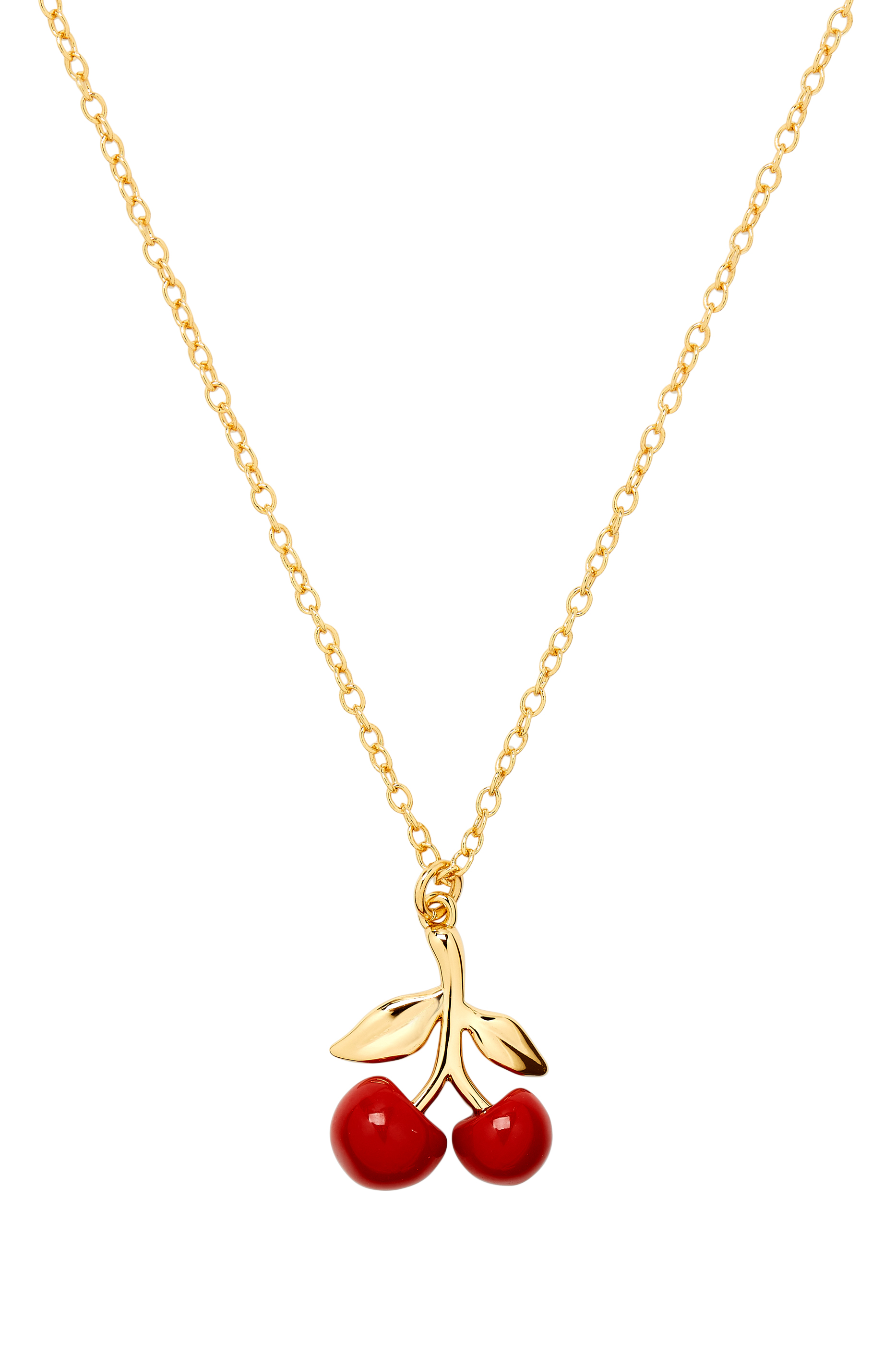 Cherry Cluster Pendant Necklace, Brass