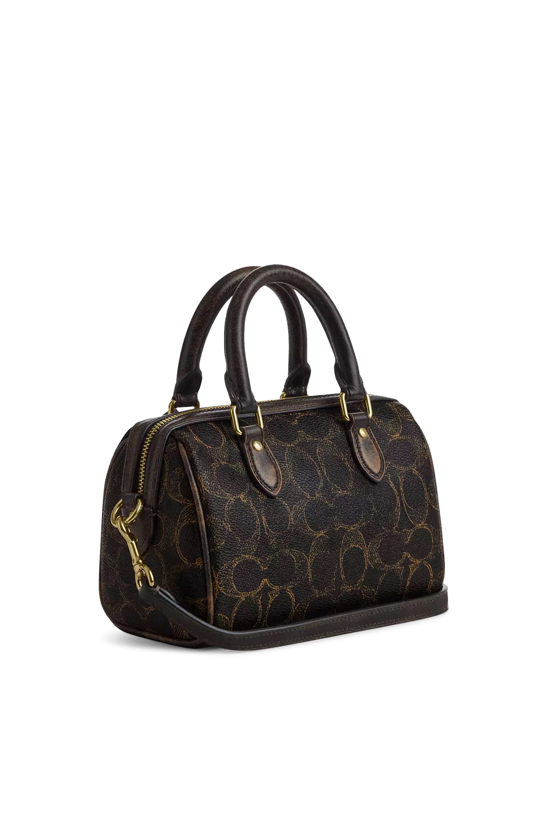 Mini Rowan Crossbody Bag in Loved Signature Canvas with Charms 
