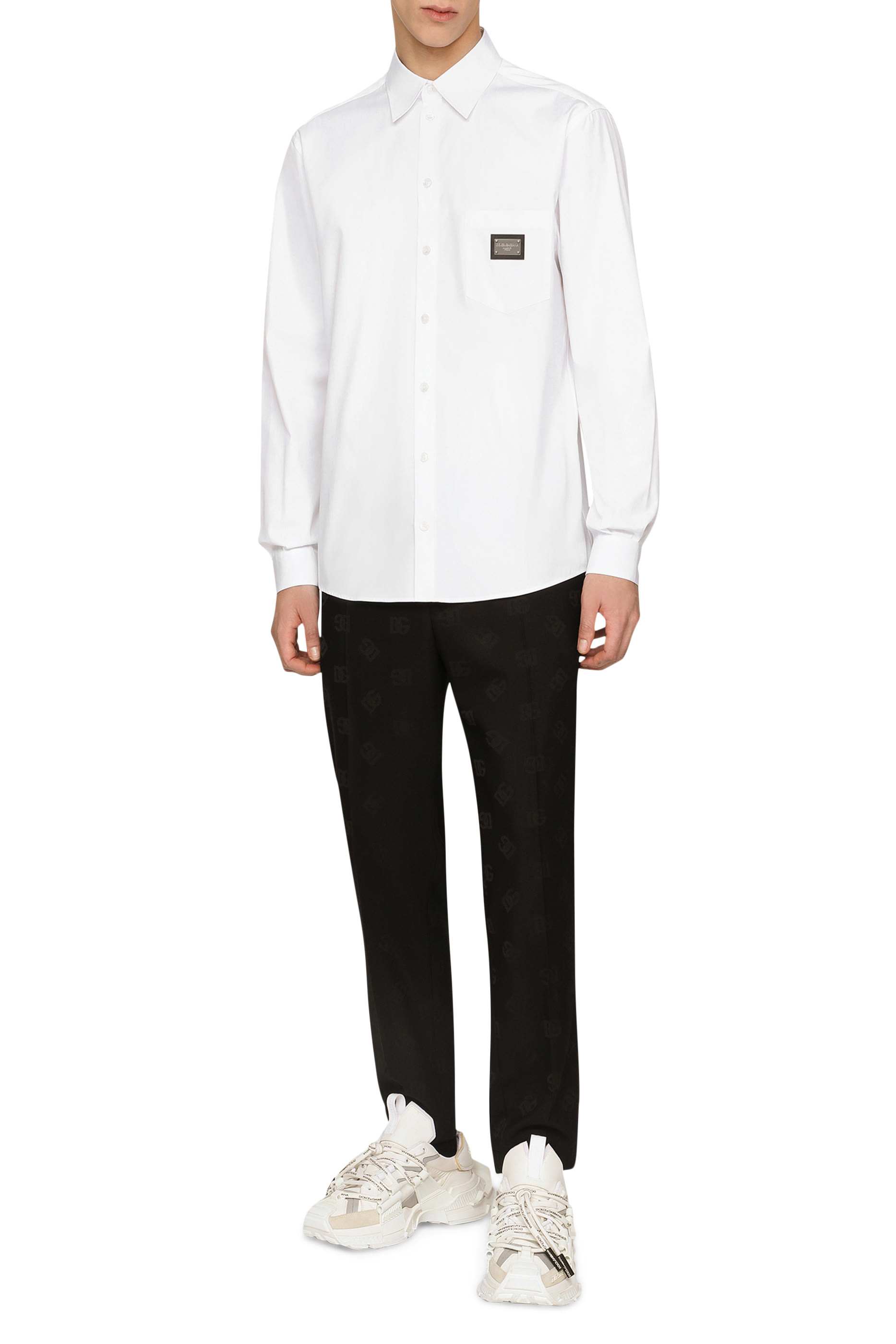 Logo Tag Cotton Shirt