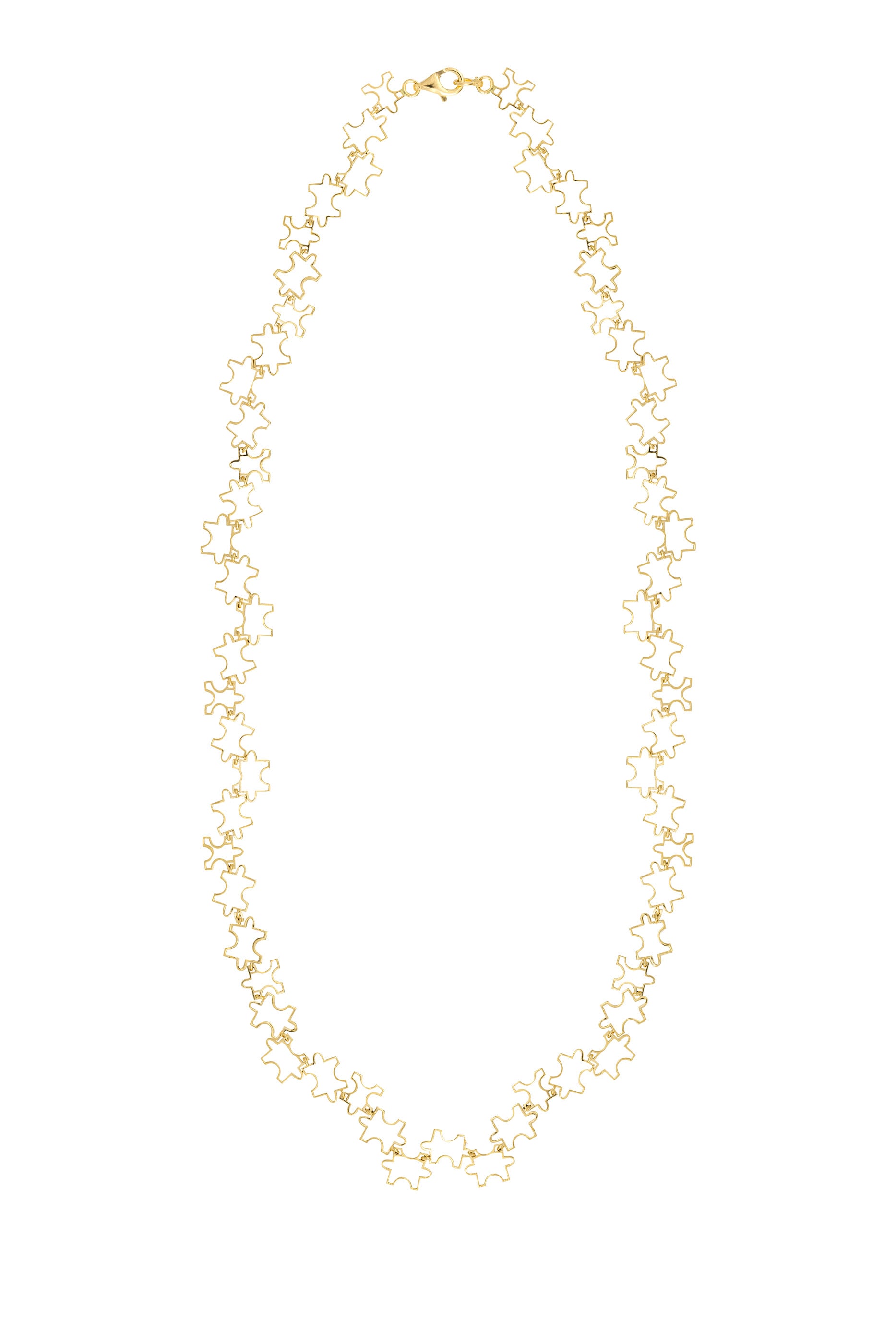 Puzzle Cage Necklace, 18K Yellow Gold