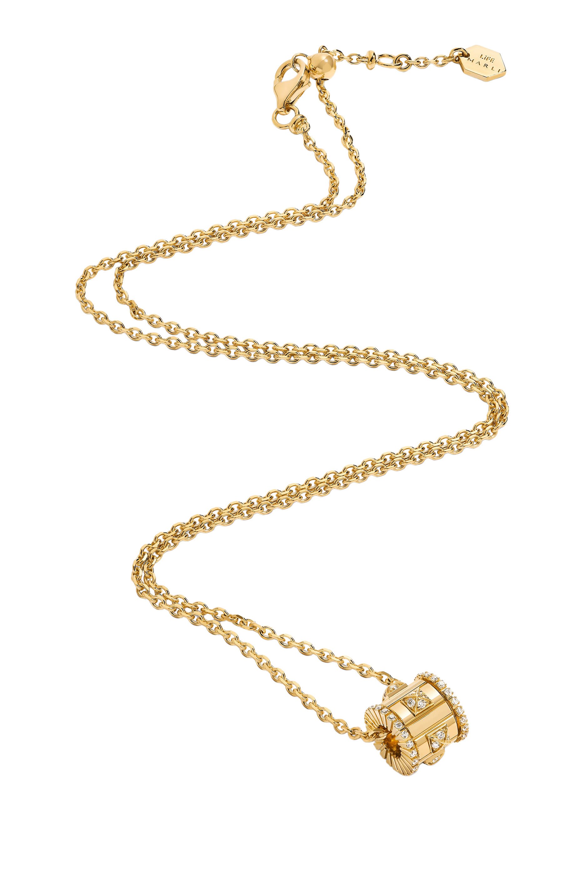 Life Spinning Pendant Necklace, 18K Yellow Gold & Diamonds