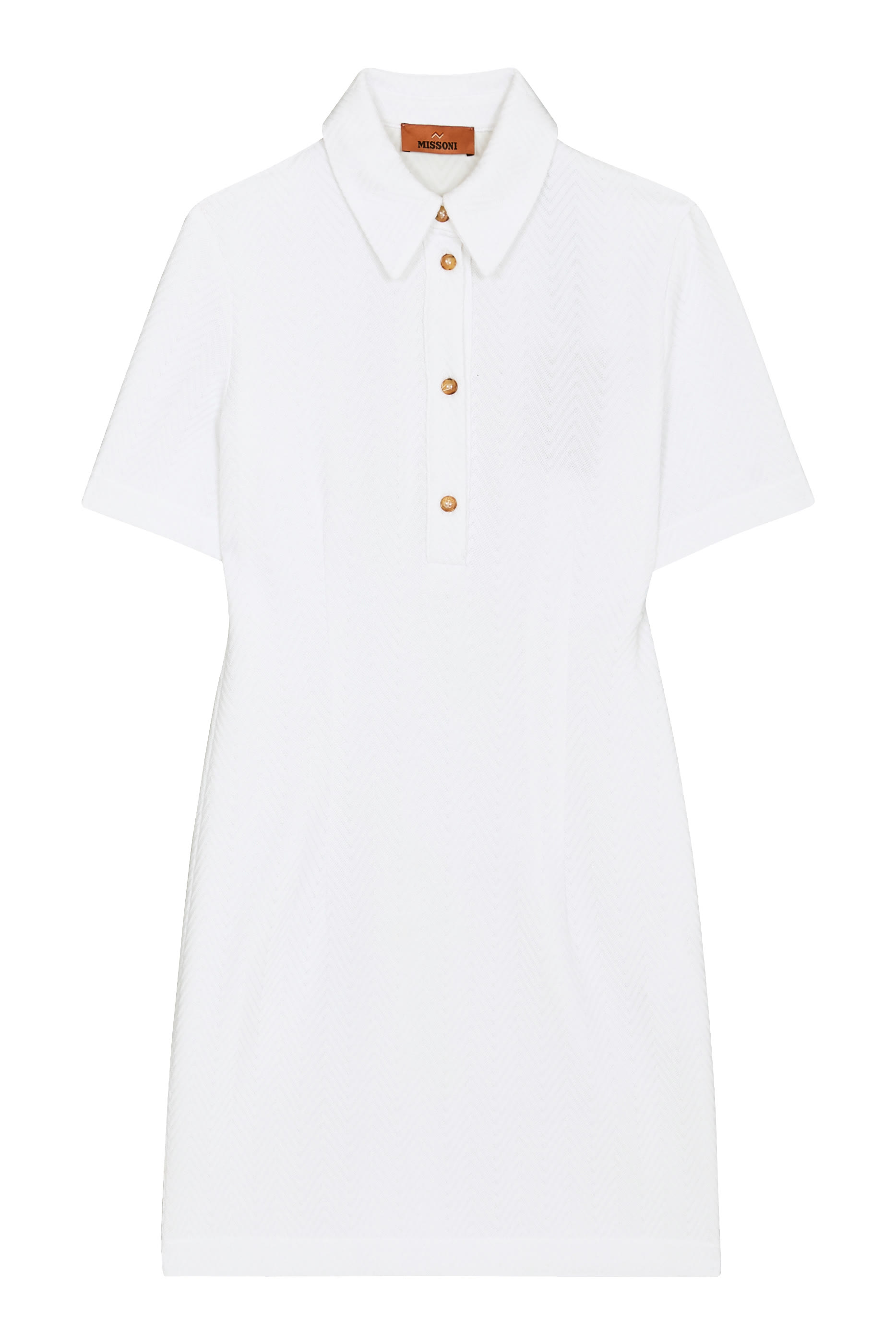 Zigzag Pattern Polo Mini Dress