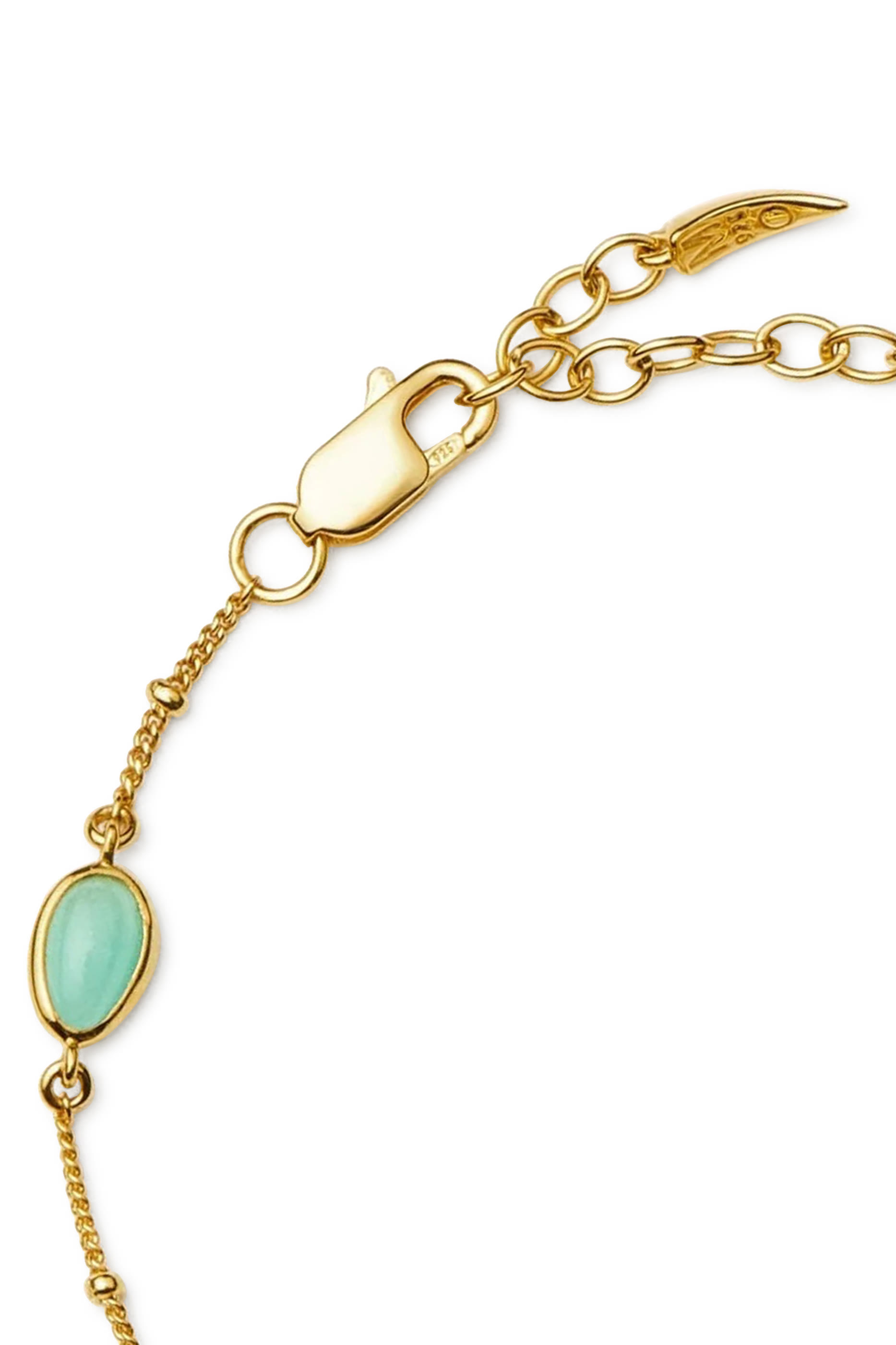 Magma Gemstone Charm Bracelet, 18k Recycled Gold Vermeil on Recycled Sterling Silver & Amazonite