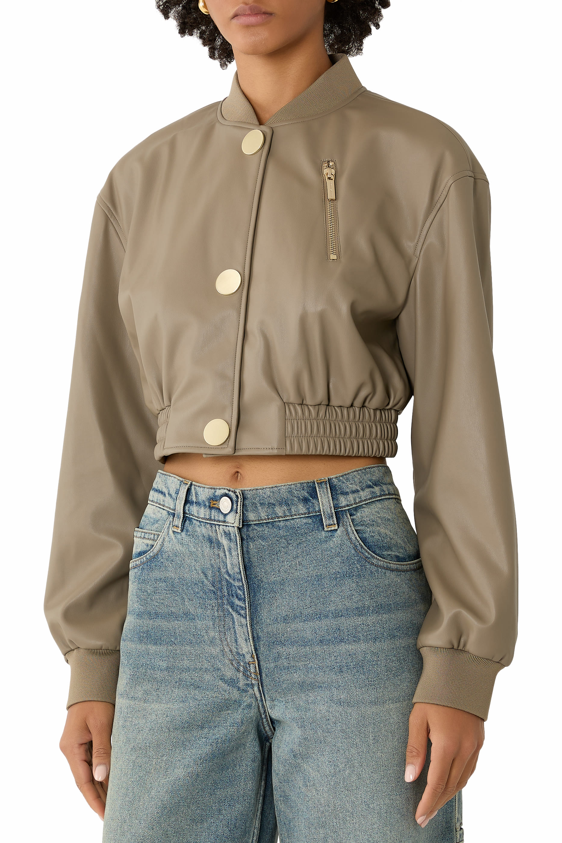 Short Faux Leather Jacket 