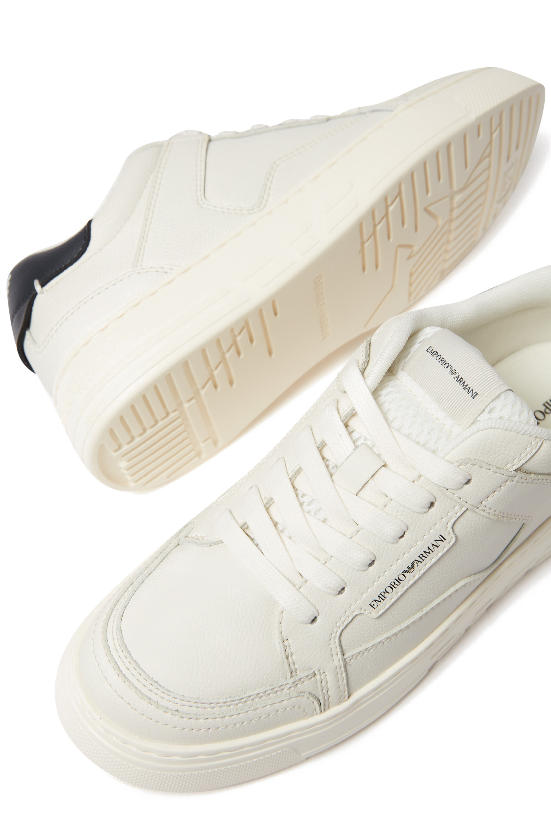 Eagle Logo Leather Sneakers