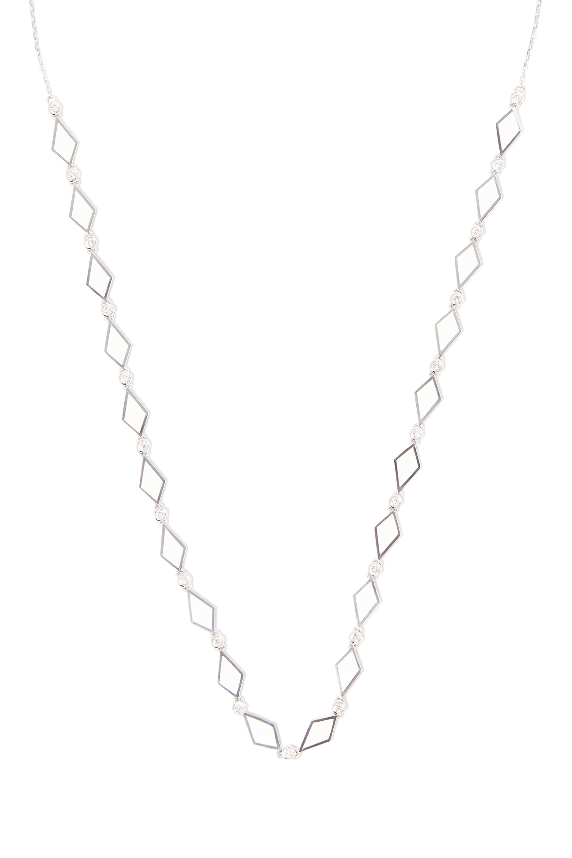 Mosaic Necklace, 18k White Gold & Diamonds