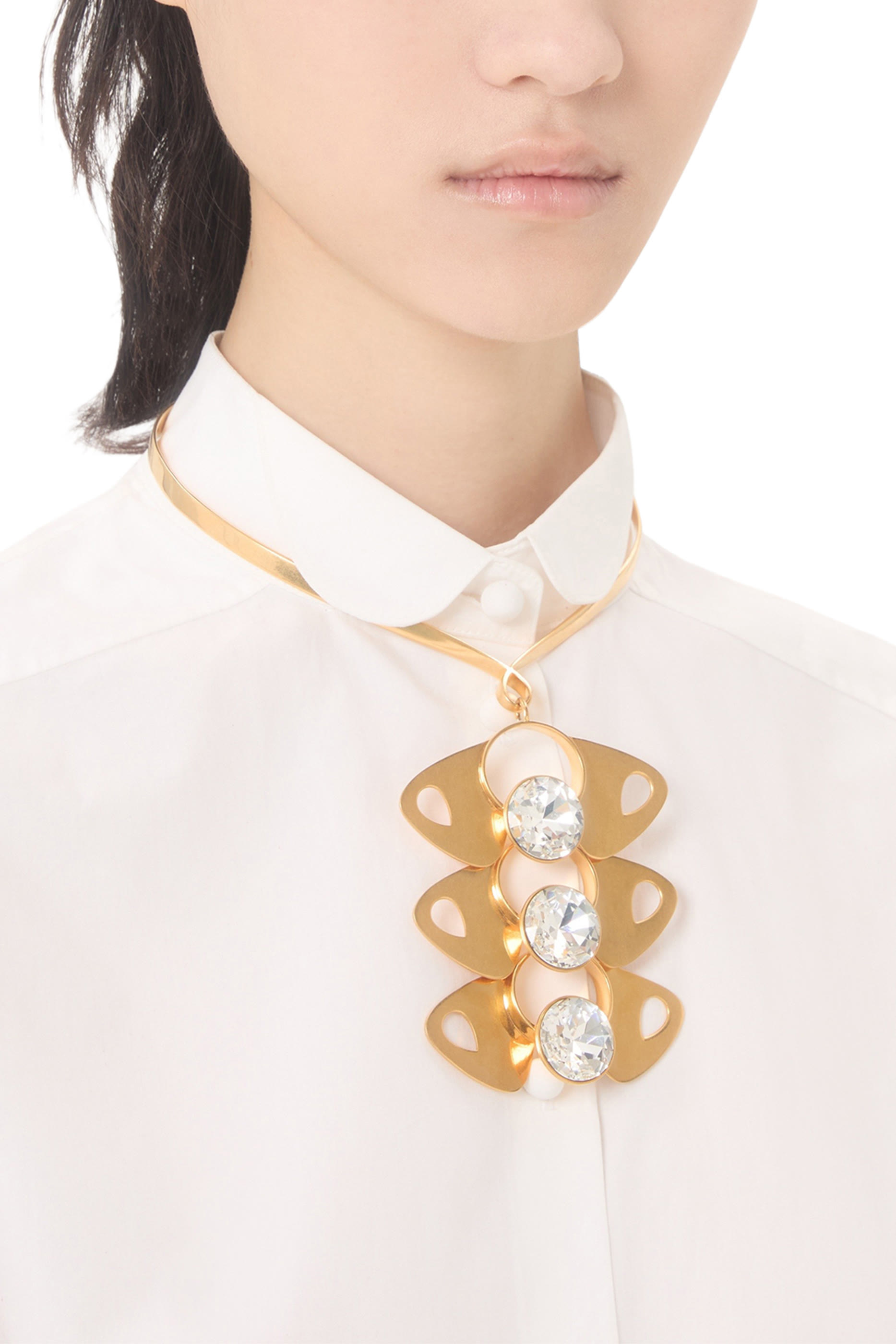 Pages Necklace in Metal and Crystals 